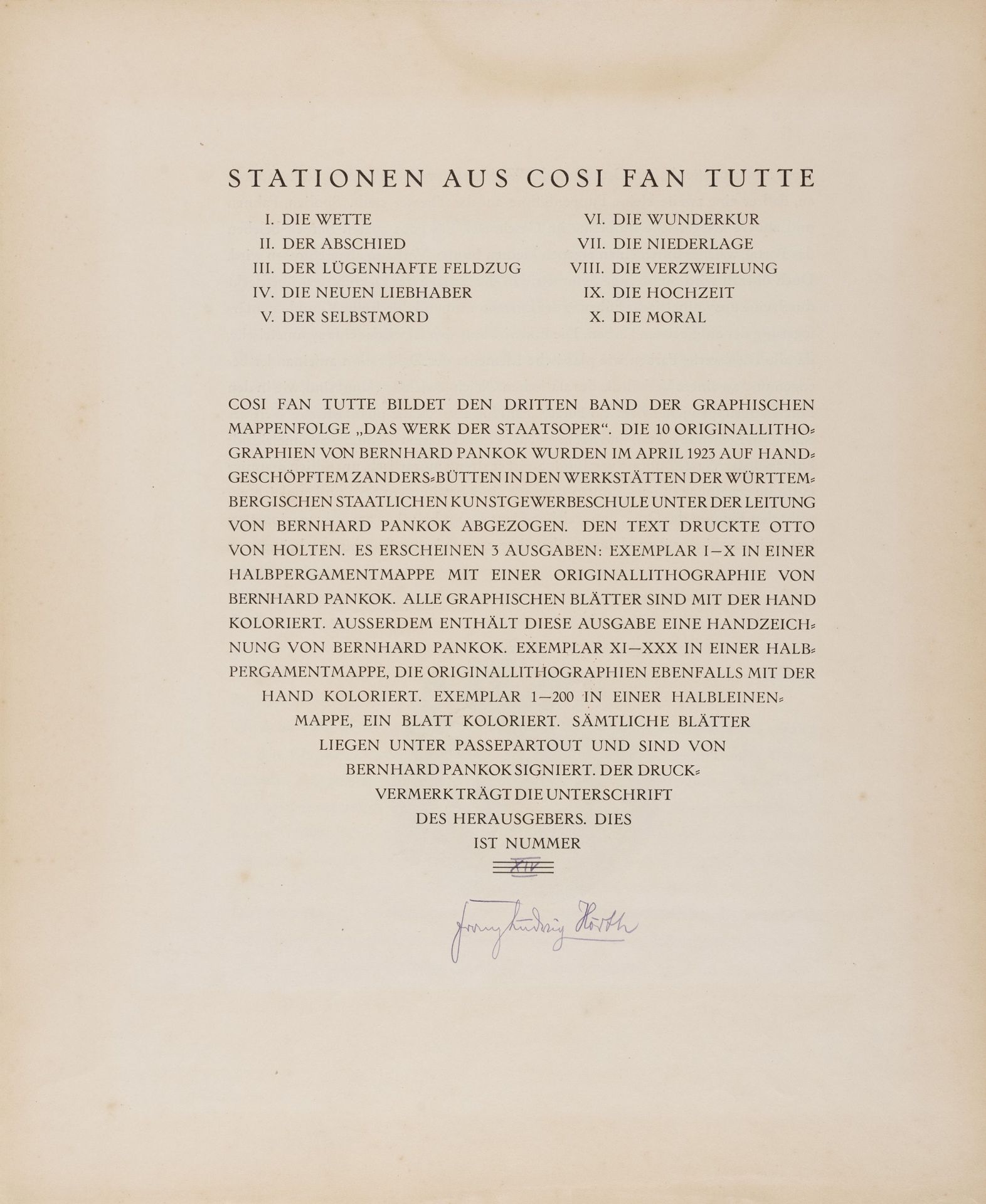 Bernhard Pankok "Cosi fan tutte". 1922. - Image 3 of 13