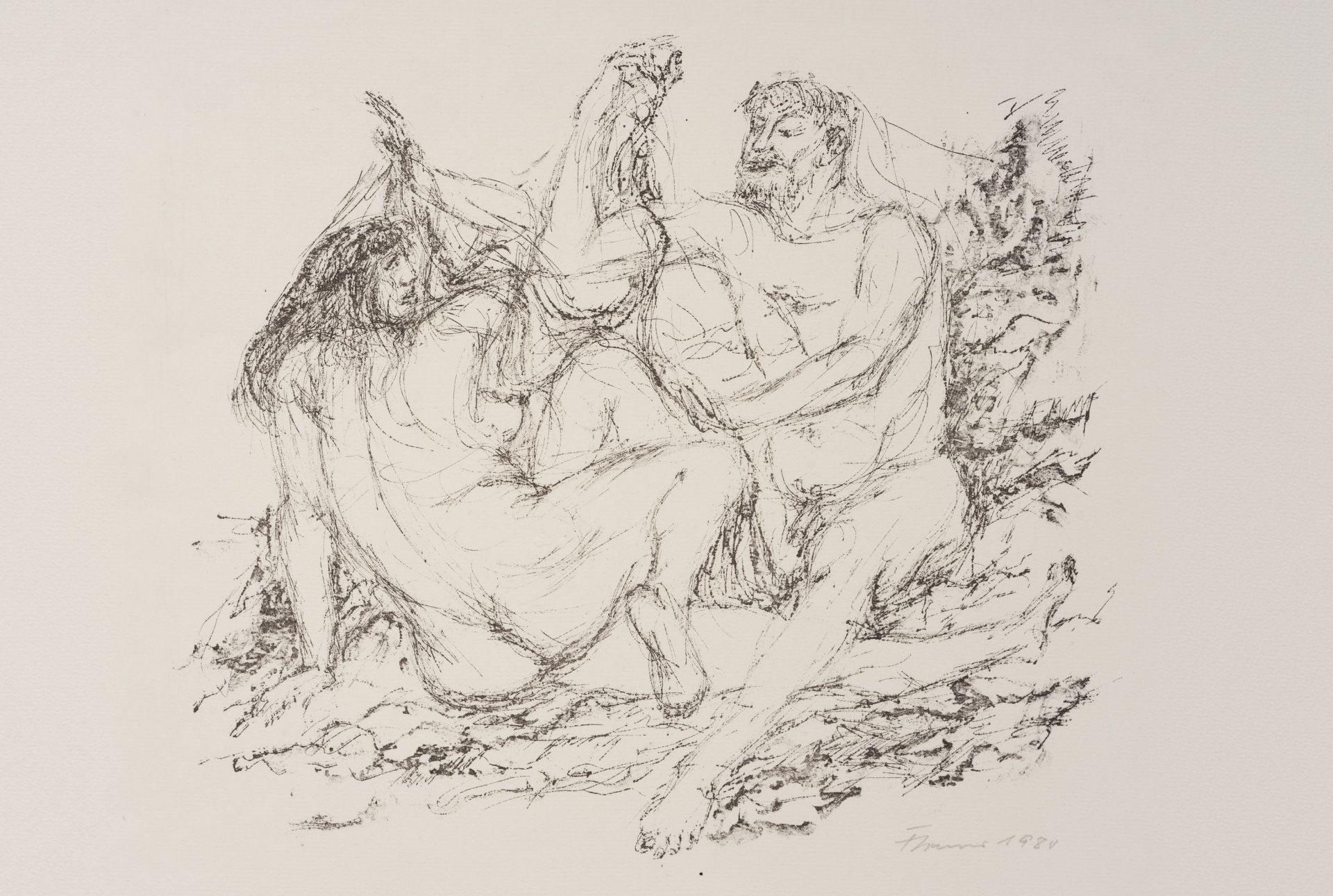 Fritz Cremer "O Falladah II" / "Studie zum Ravensbrück-Denkmal. Blatt 4" / Paar / Liebespaar. 1... - Image 3 of 4