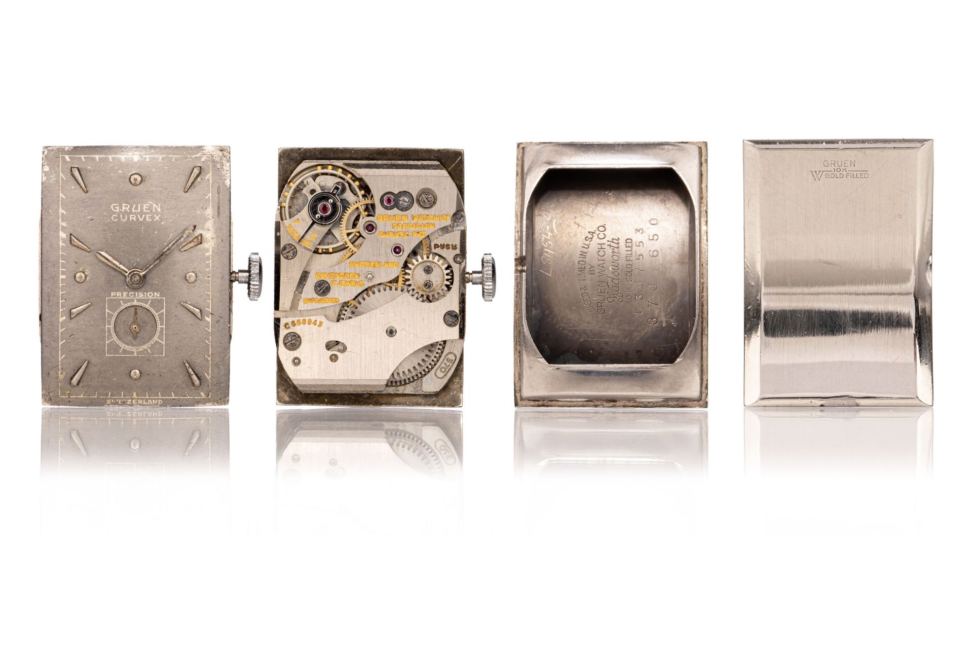 Zwei Herren-Armbanduhren Gruen Curvex "Precision". Schweiz / USA. Um 1950/1950. - Image 4 of 4