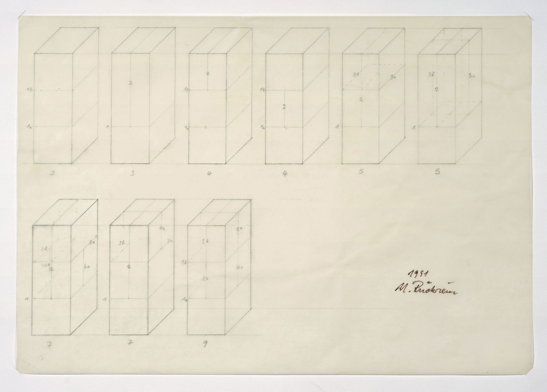 Ulrich Rückriem, Entwurfsskizzen. 1990er Jahre. - Image 6 of 8