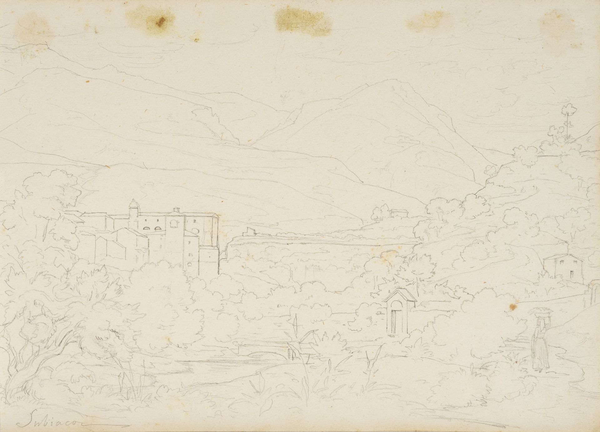 Emil Gottlieb Schuback "Subiaco" / "Subiaco" / "St. Vito" / Italienische Landschaft. Wohl 1840e... - Image 2 of 5