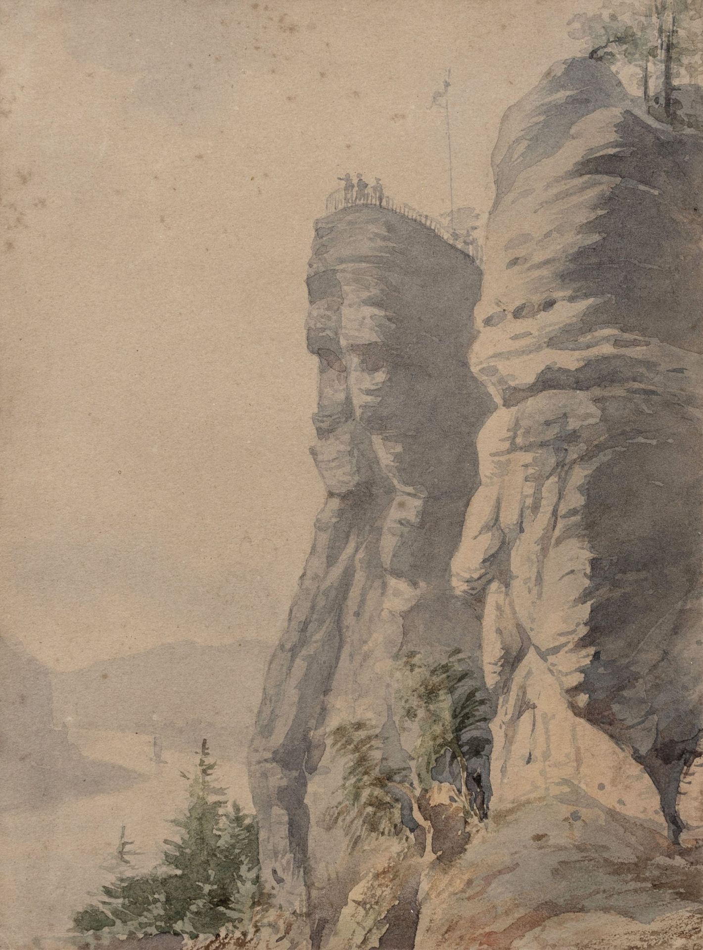 Hermann Moritz Wunderlich (zugeschr.) "Bastei". Wohl Mitte 19. Jh.