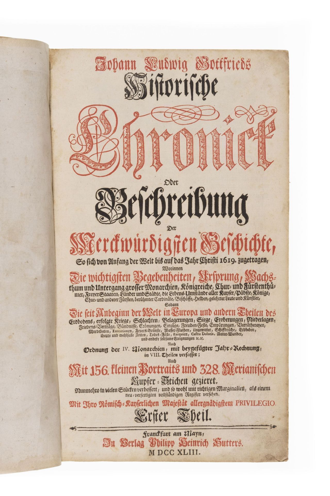 Johann Ludwig Gottfried "Historische Chronick oder Beschreibung der Merckwürdigsten Geschichte,... - Bild 3 aus 10