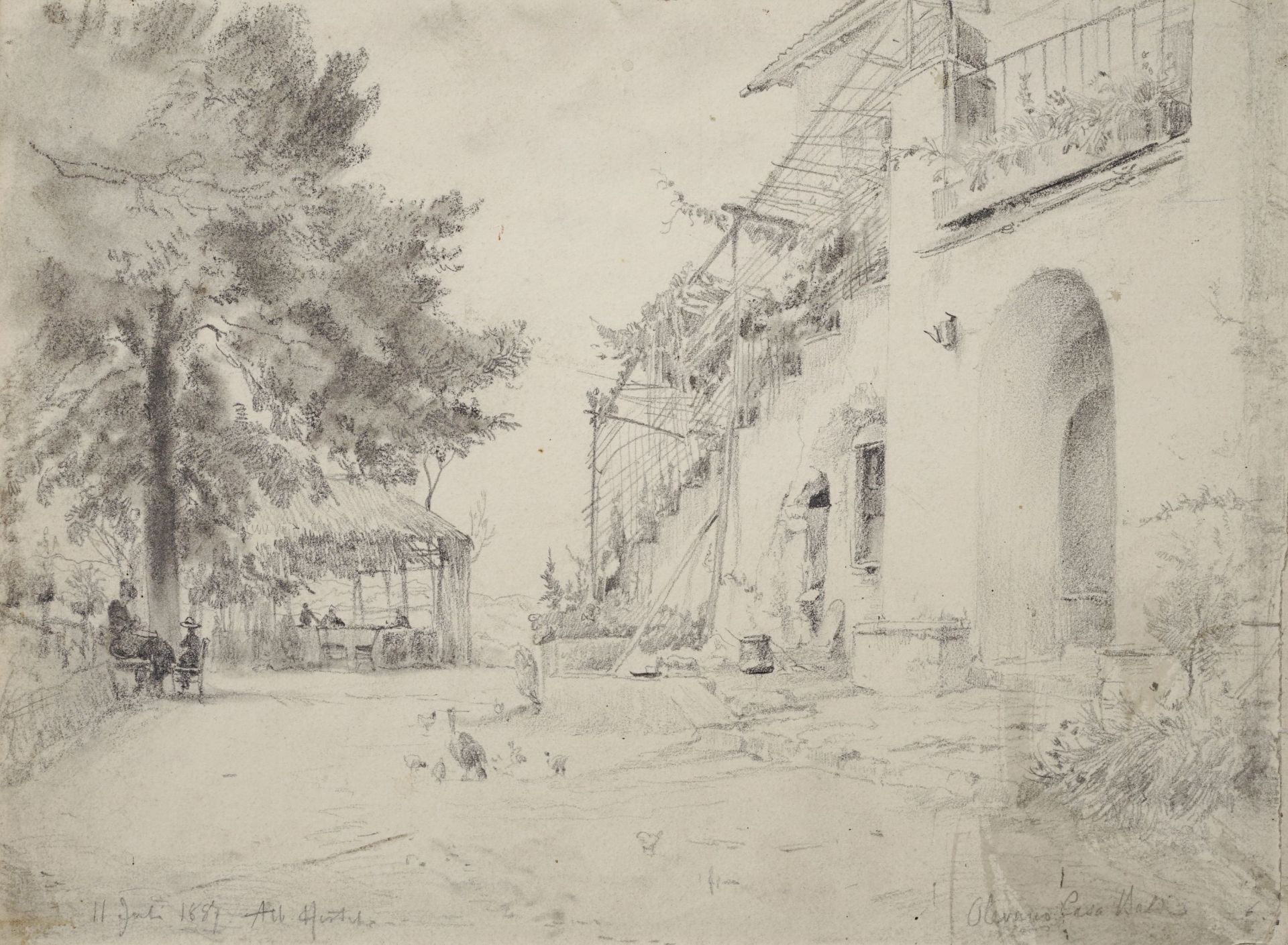 Albert Hertel "Olevano Casa Baldi". 1887.