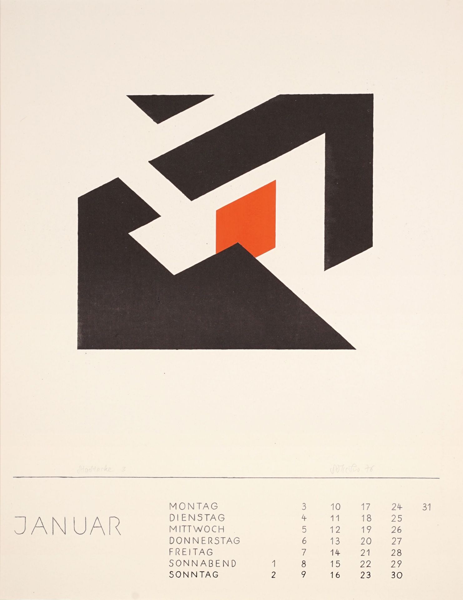 Verschiedene Künstler "Original Graphik-Kalender". 1977. - Image 2 of 13