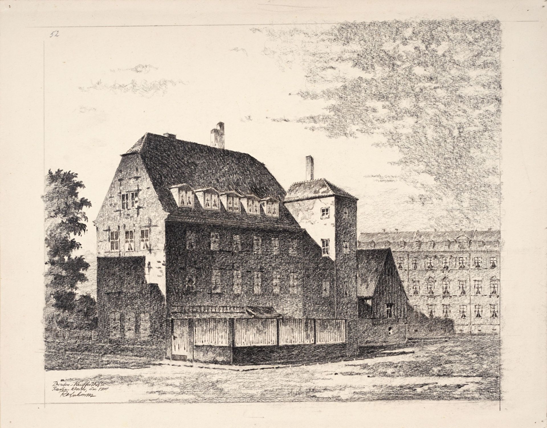 Otto Reinhardt Loschwitz – Rißweg / "Dresden – Käufferstraße [?] – Frauen-Kloster" / "Dresden –...