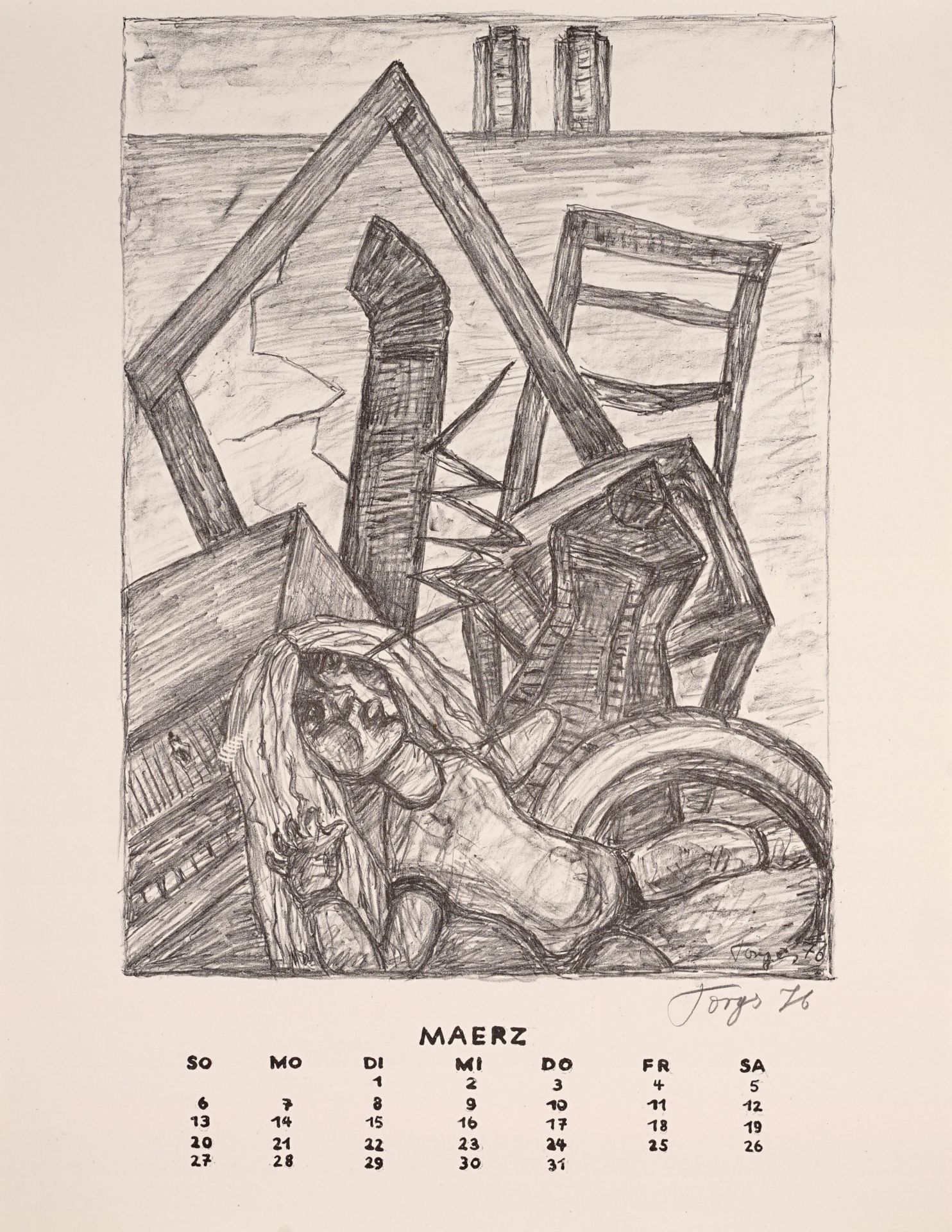 Verschiedene Künstler "Original Graphik-Kalender". 1977. - Image 4 of 13