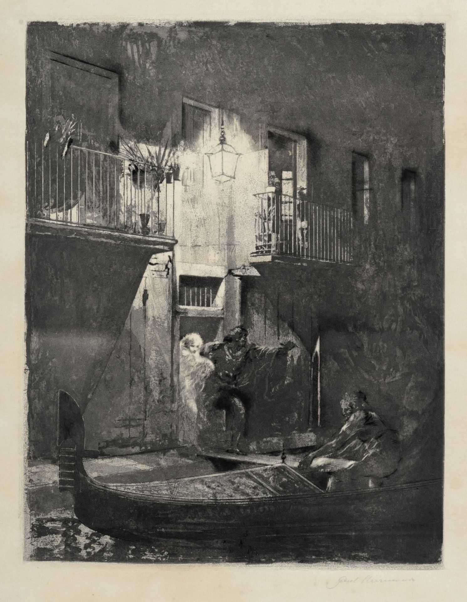 Paul Herrmann (Henri Héran), Nächtliche Entführung in Venedig. Nach 1914.