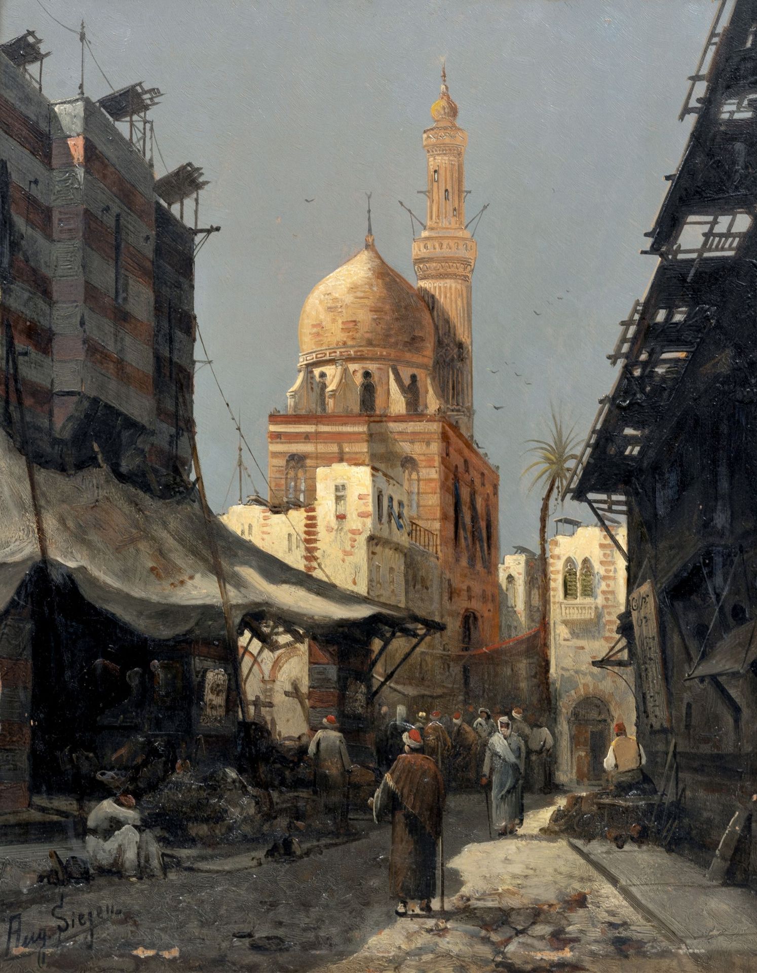 August von Siegen "Straße in Medina". Wohl letztes Viertel 19. Jh.