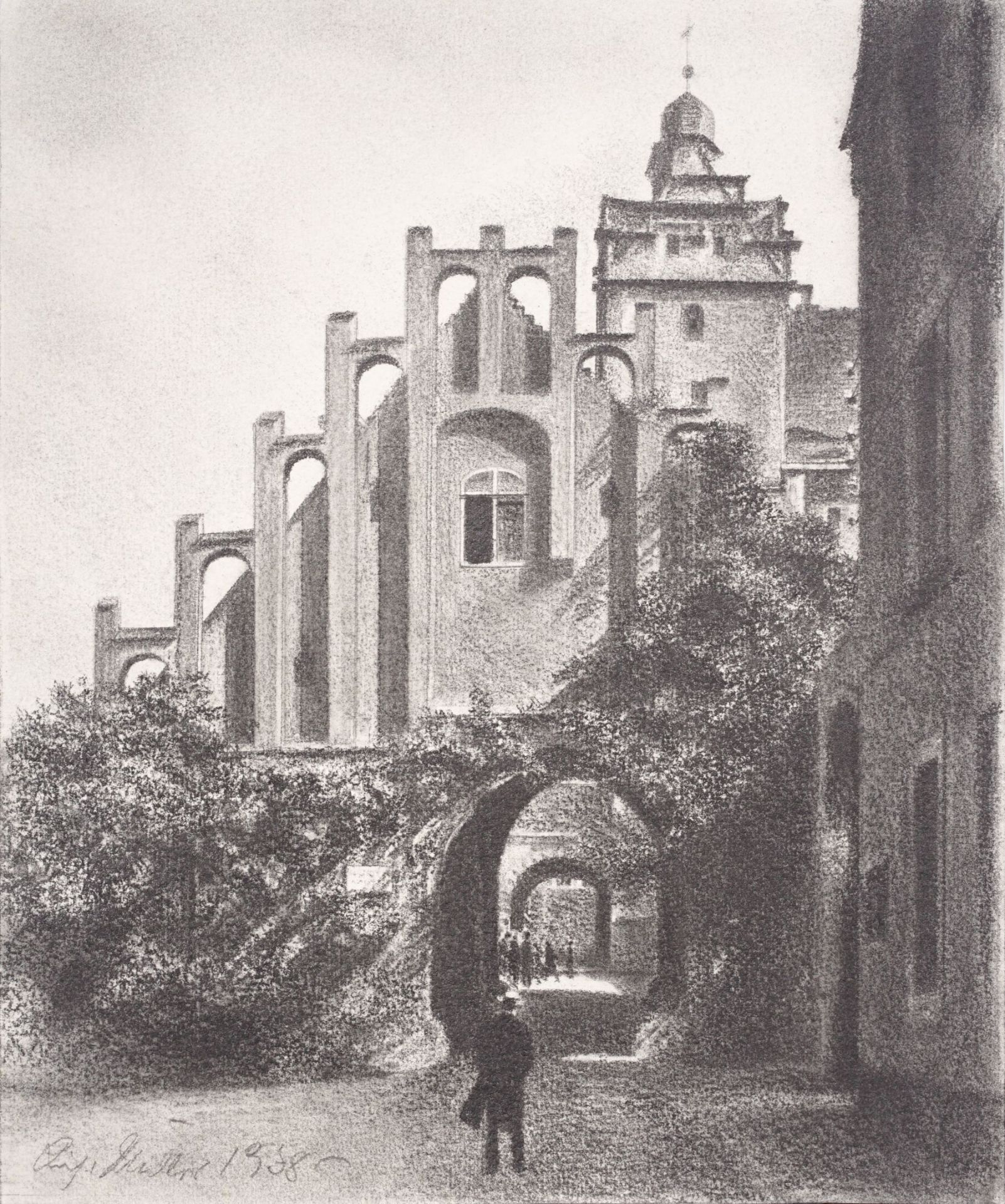 Richard Müller "Schloss Colditz" (Blick auf das Eingangsportal). 1938.