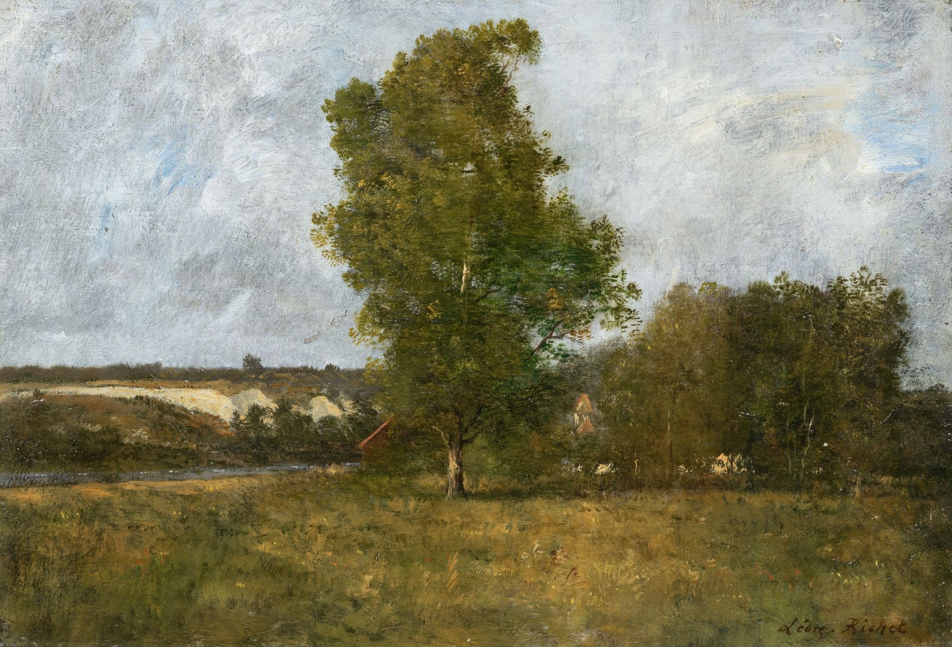 Léon Richet, Landschaft bei Barbizon. 3. Viertel 19. Jh.