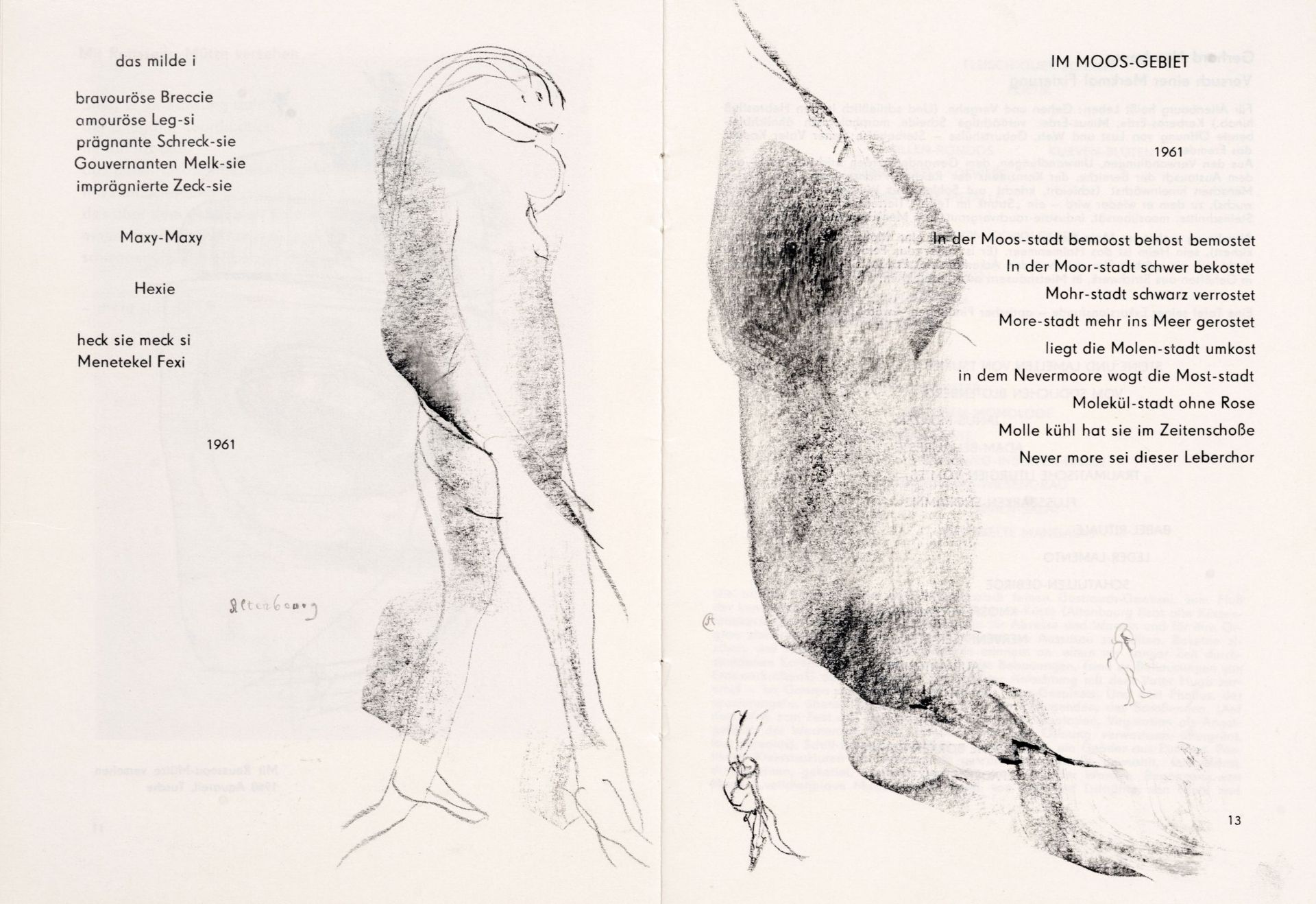 Gerhard Altenbourg "das milde i. IM MOOS-GEBIET". 1981.