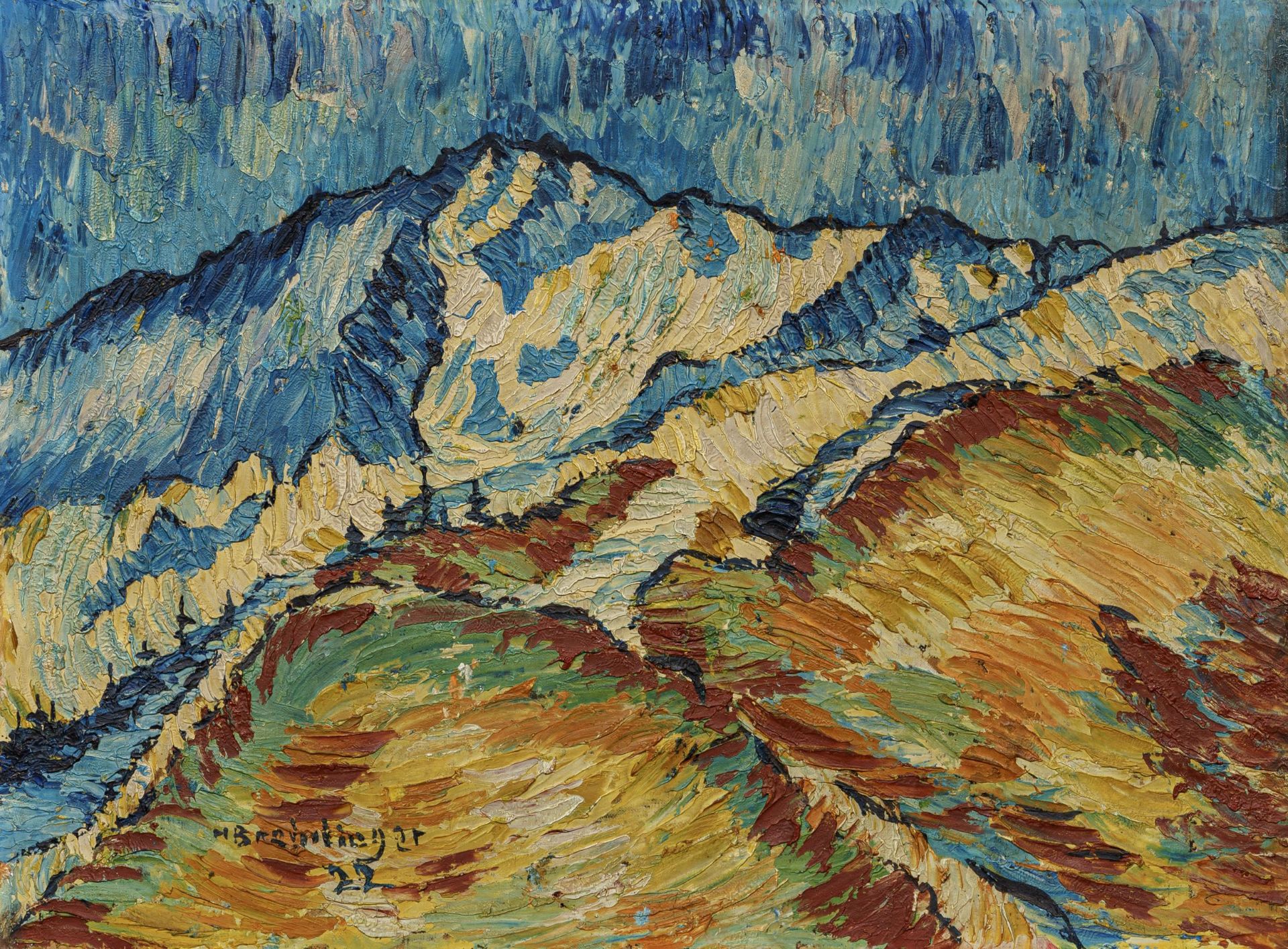 Hans Breinlinger, Alpenlandschaft. 1922.