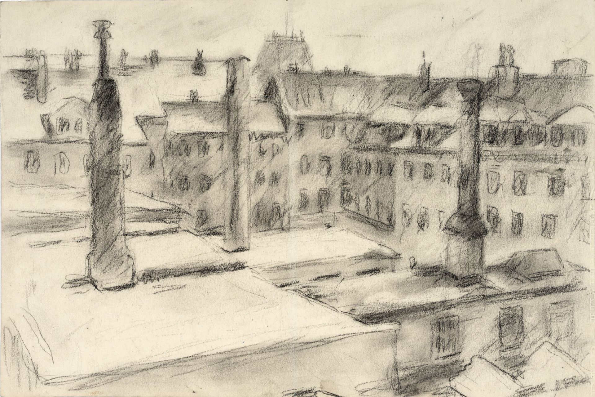 Albert Wigand "Hinterhäuser Prager Straße" (Dresden). Um 1938.