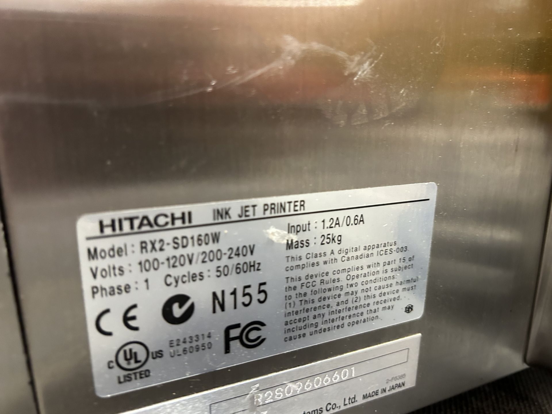 Hitachi Ink Jet Coder (Model #RX2-SD160W) & Conveyor Section - Image 6 of 6