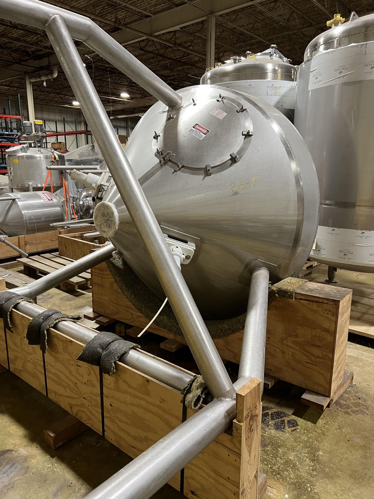 Nu Con Equipment Infeed Stainless Cone Hopper Tank, Rigging/Loading Fee: $115 - Image 4 of 6