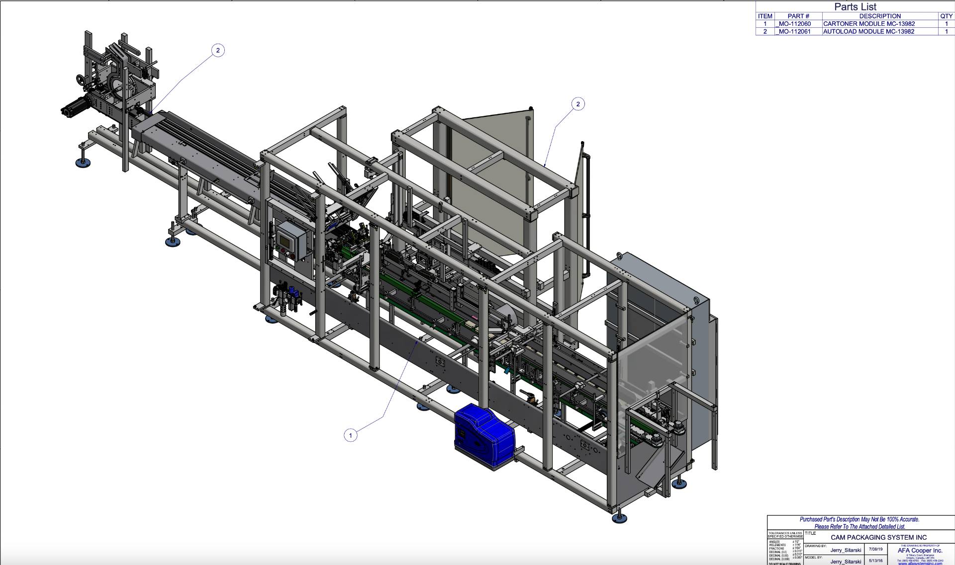 (Located in Leamington, ON, CA) Cam Packaging Systems Case Erector/ Autocartoner - Image 2 of 3