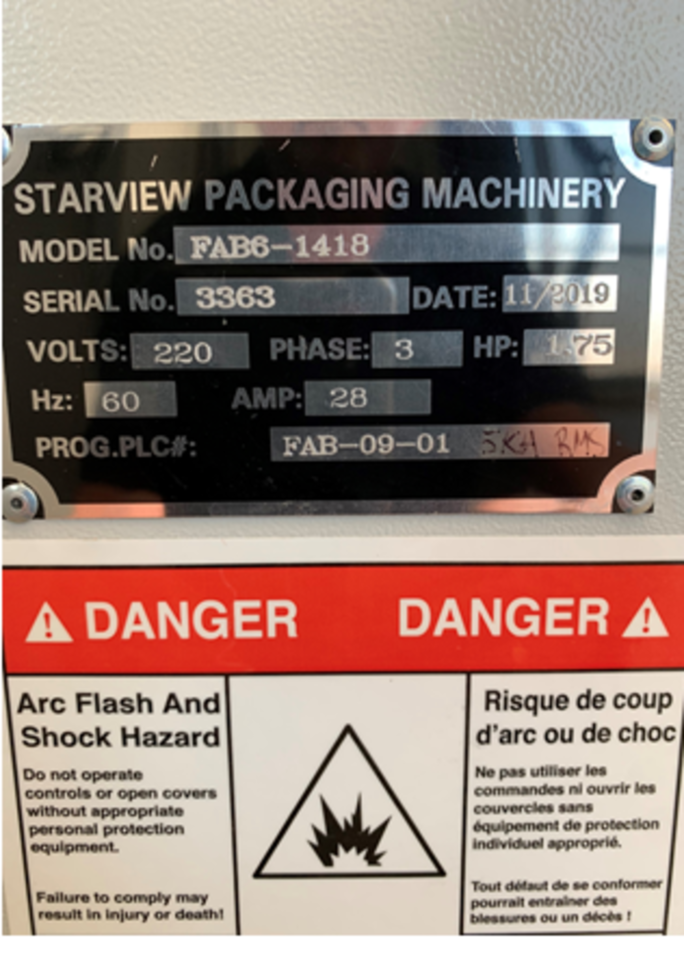 (Located in Leamington, ON, CA) Starview Blister Pack Machine, Model# FAB6-1418 Blister Sealing, - Image 2 of 3