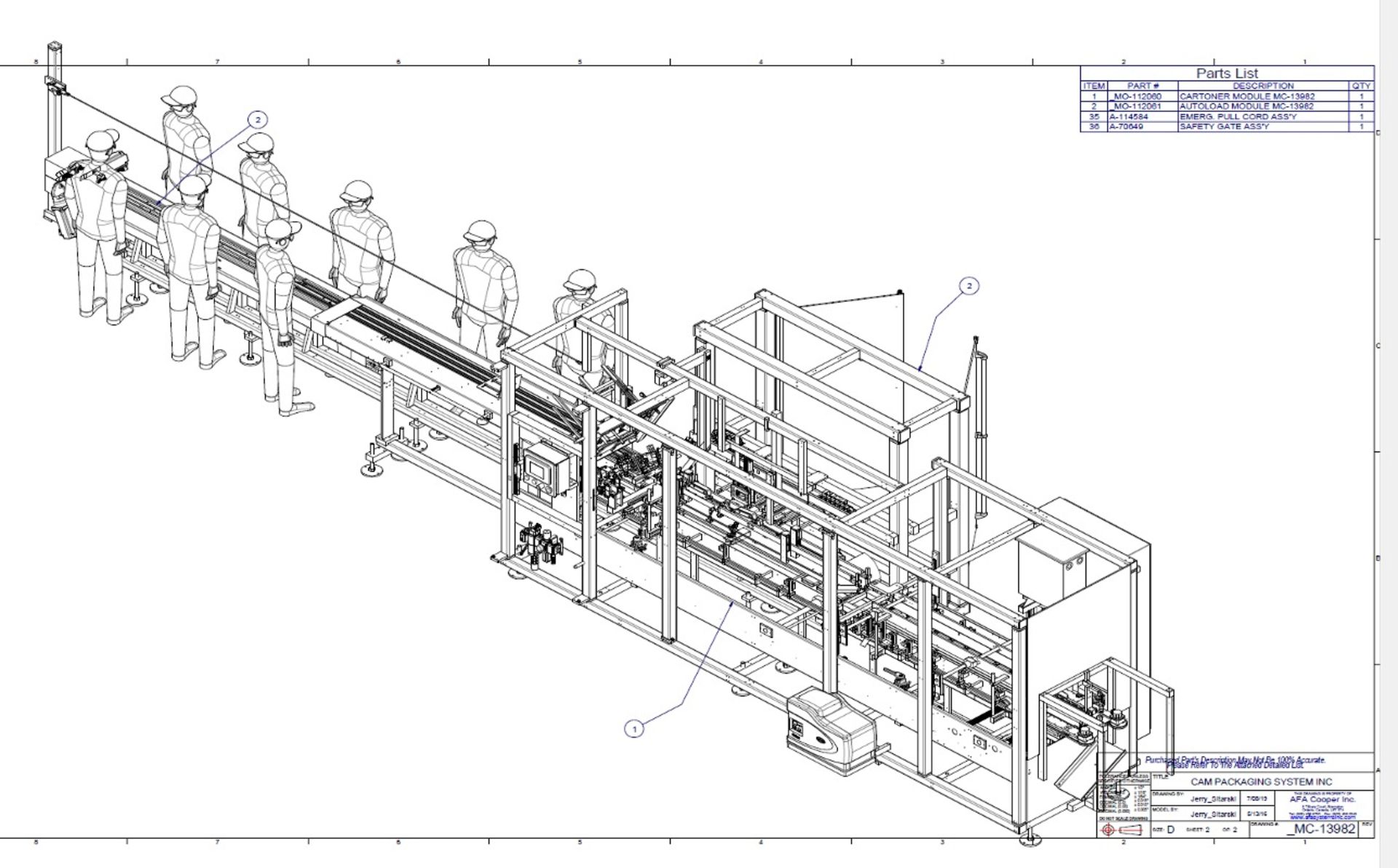 (Located in Leamington, ON, CA) Cam Packaging Systems Case Erector/ Autocartoner