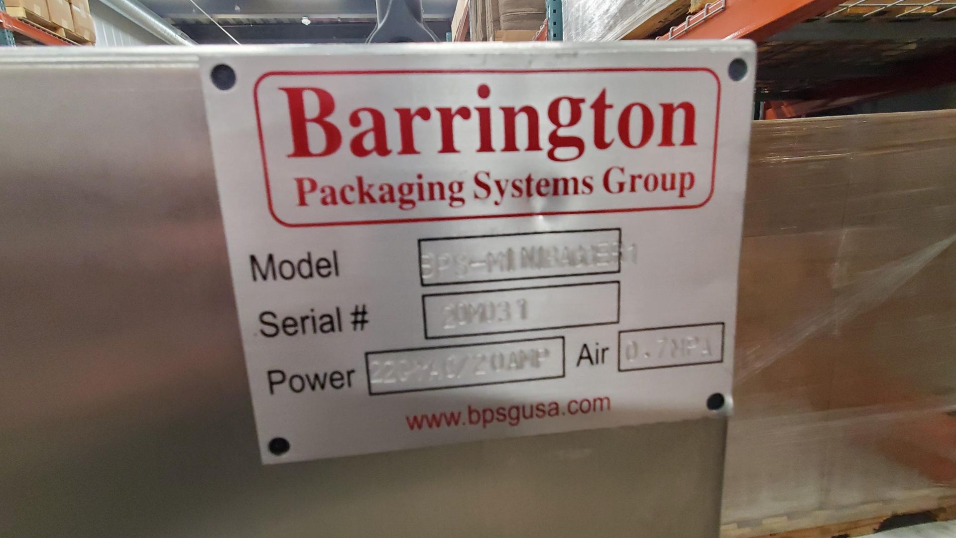 (Located in Oglesby, IL) Barrington Packaging Mini Bagger, Model# BPS-M1MINIBAGGER1, Serial# 20M031 - Image 3 of 4