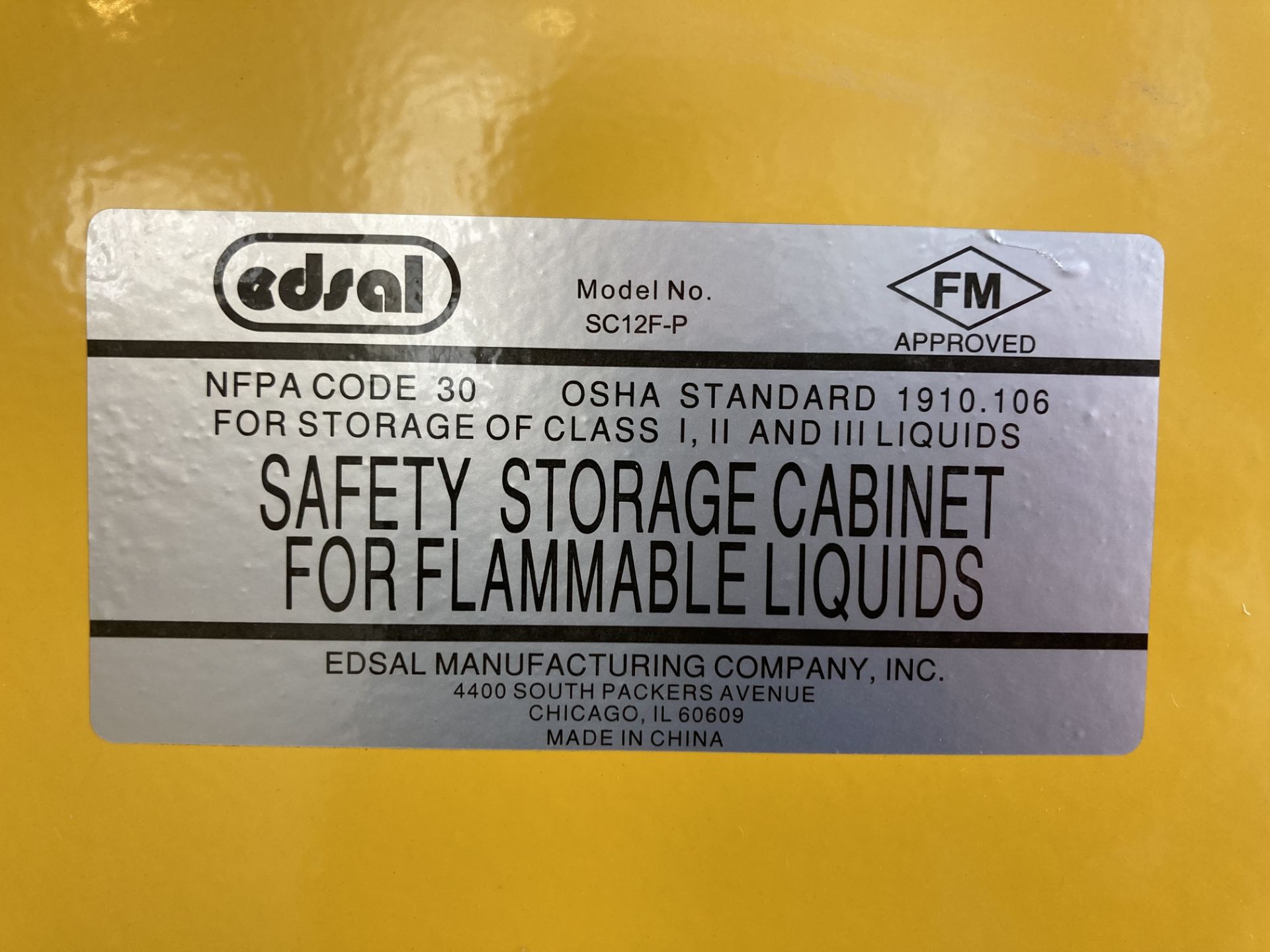 (Located in Conifer, CO) Flammable Storage Cabinet, 18" x 23" x 35" (DxWxH) - Image 3 of 3