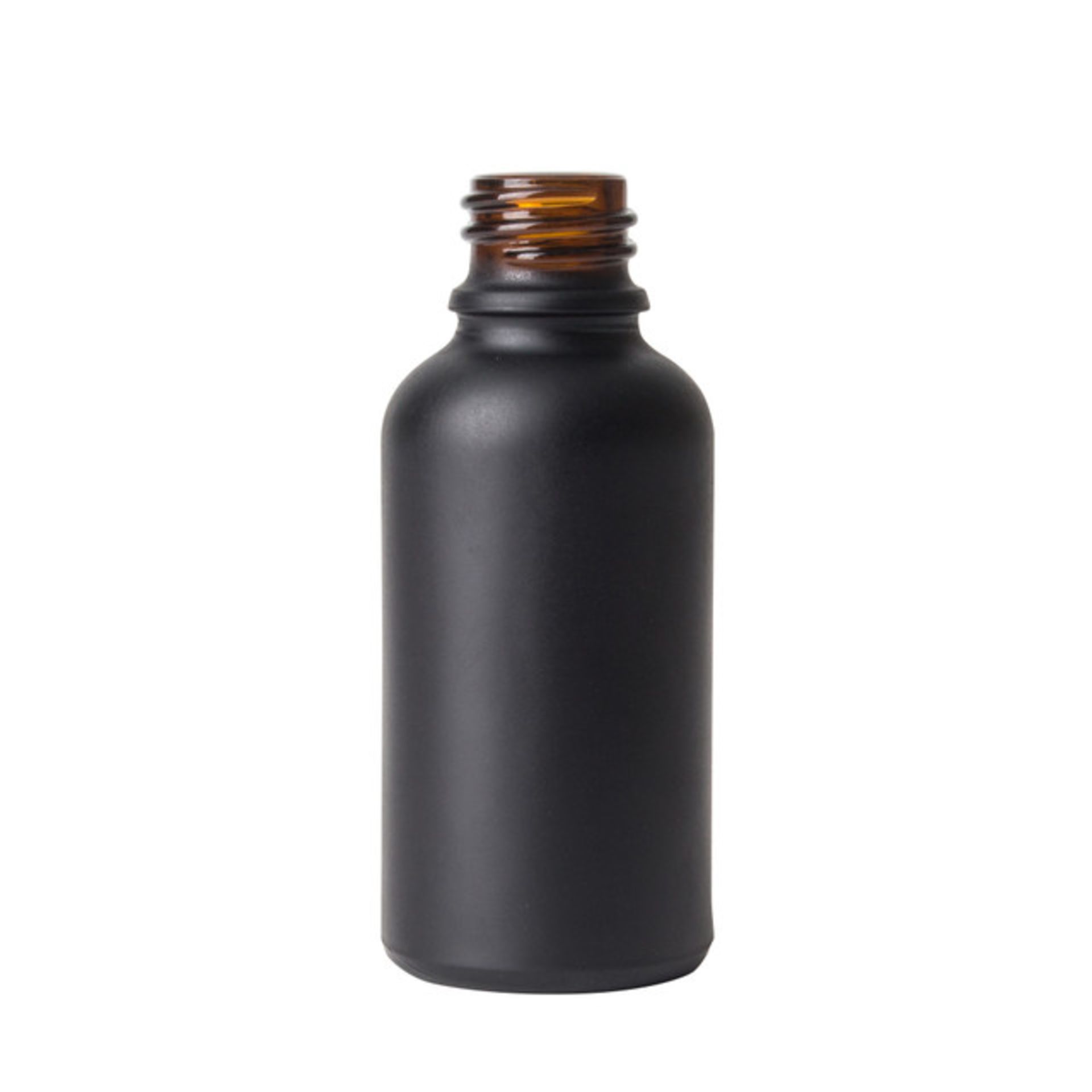 (Located in: Moreno Valley, CA, US) 30mL Matte Black Glass Dropper Bottle (18/410), Aprox Qty 16,500
