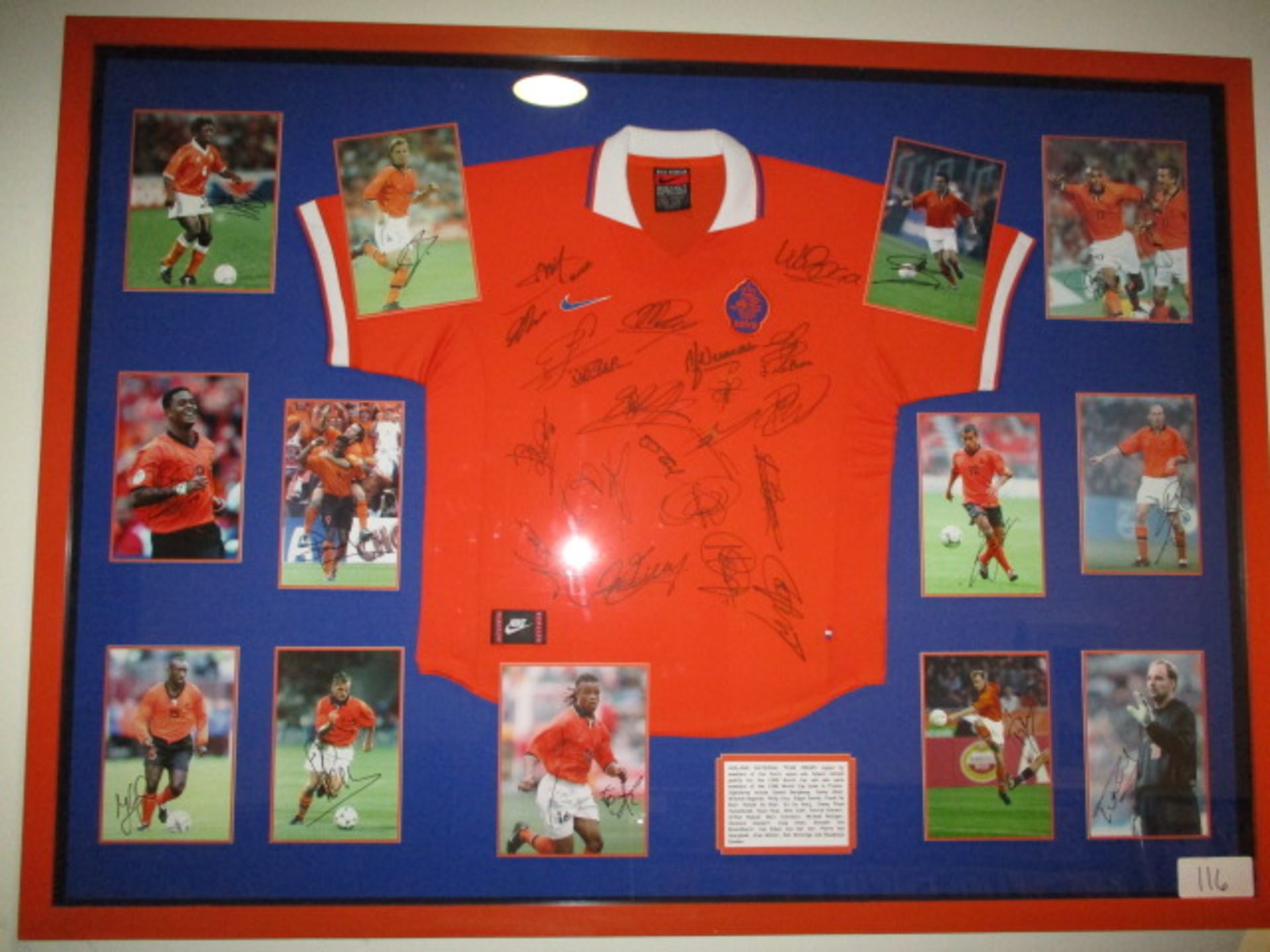 Holland National Team jersey - 1998 World Cup in France, 63-1/2in w x 46-1/2in hgt