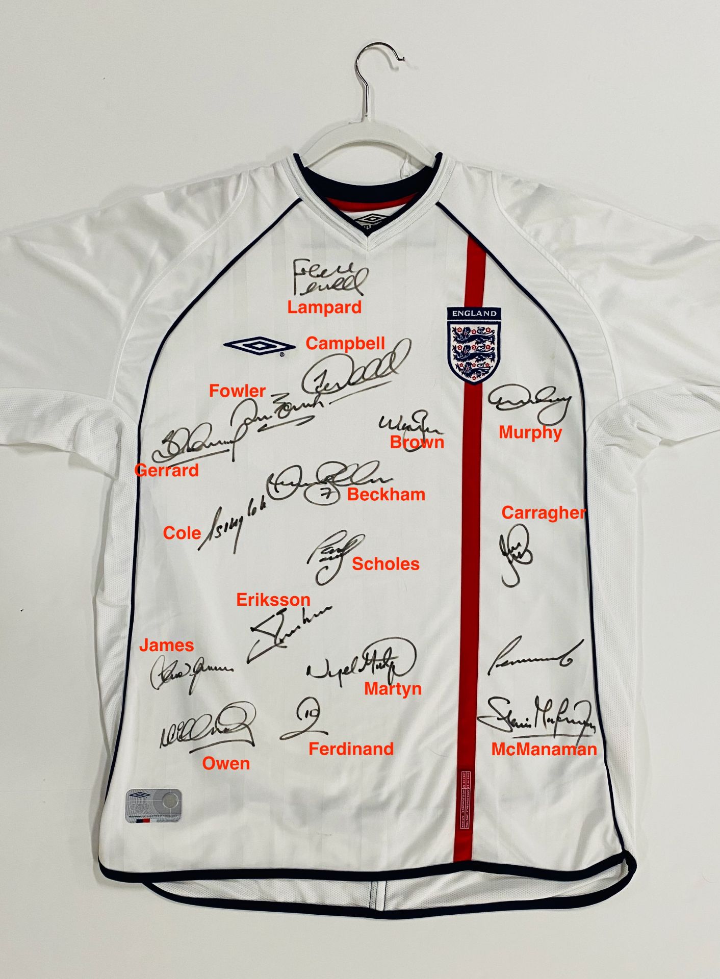England 2001/2002 signed jersey (S288) - Bild 2 aus 2