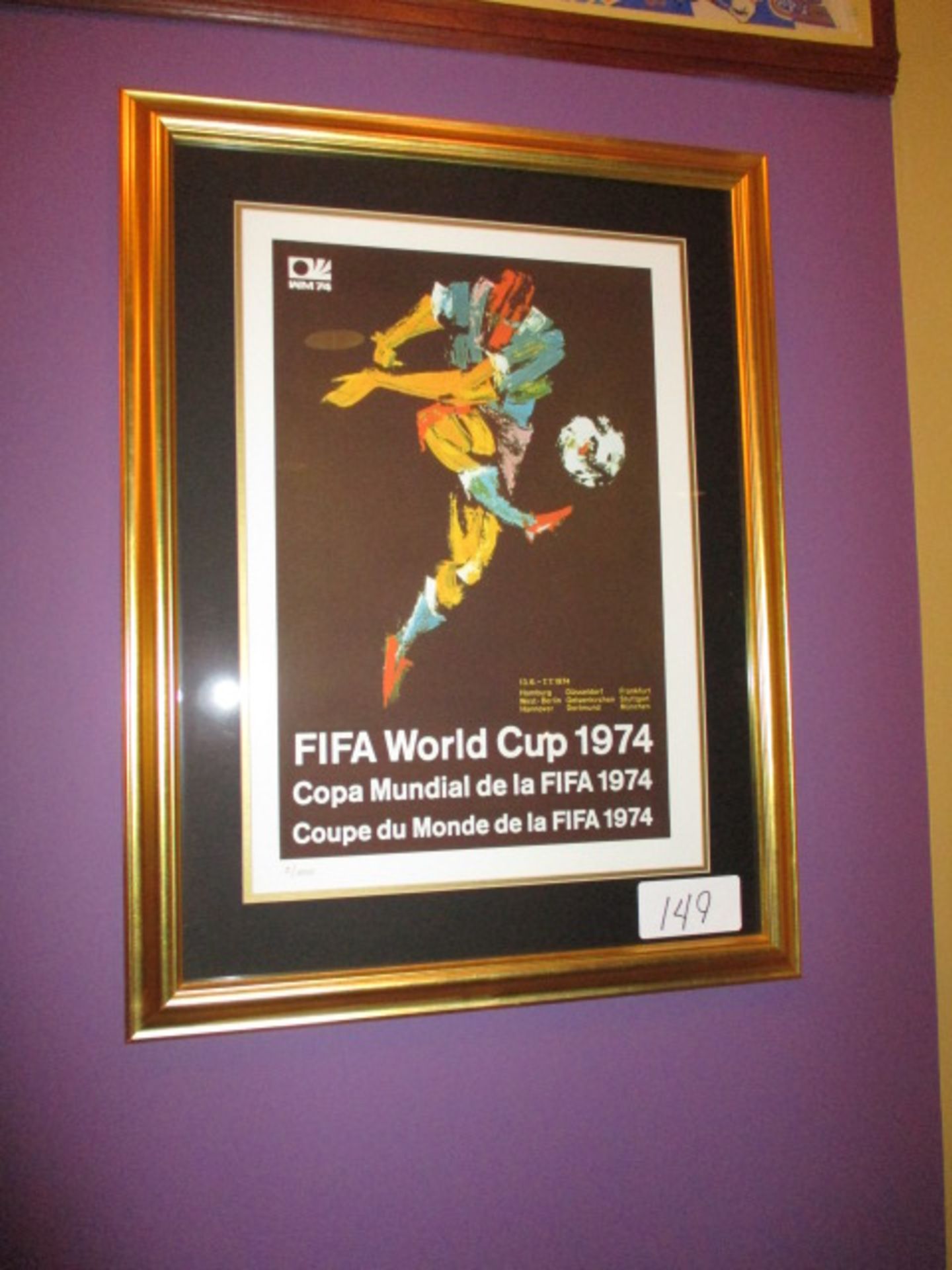 World Cup Germany 1974 print, 5 of 4000, 24in w x 32in hgt