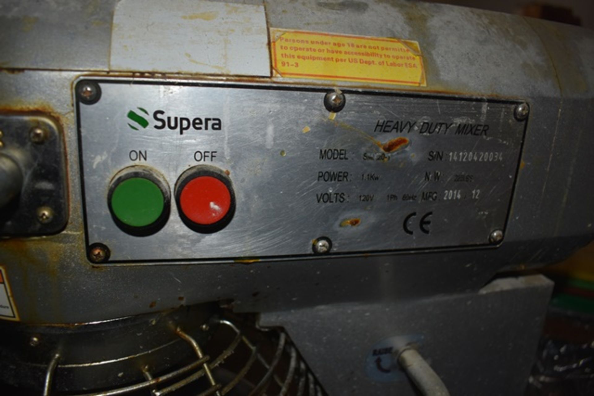 2014 Supera Model #SMX20-1 Heavy Duty Mixer w/Bowl, SN 14120420034, Mounted on 4-Wheel Base - Image 2 of 3