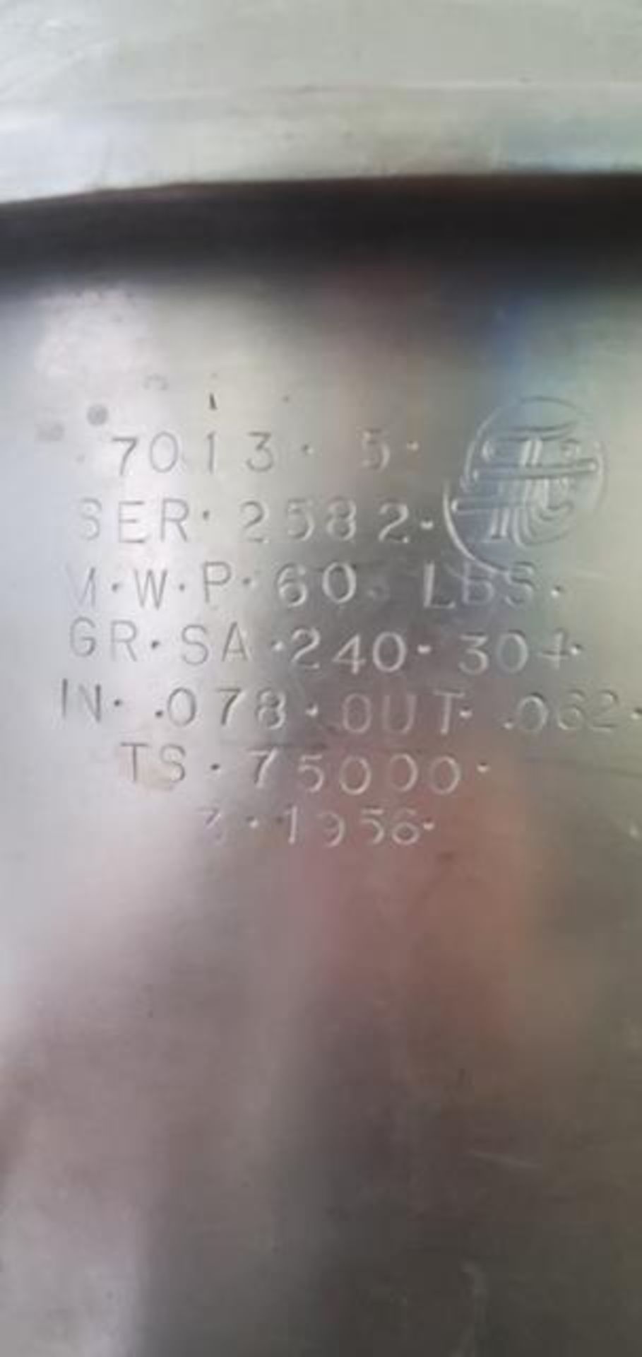 1956 200L Kettle, CRN 7013.5, Serial 2582, MWP 60PSI, 304SS - Image 4 of 16