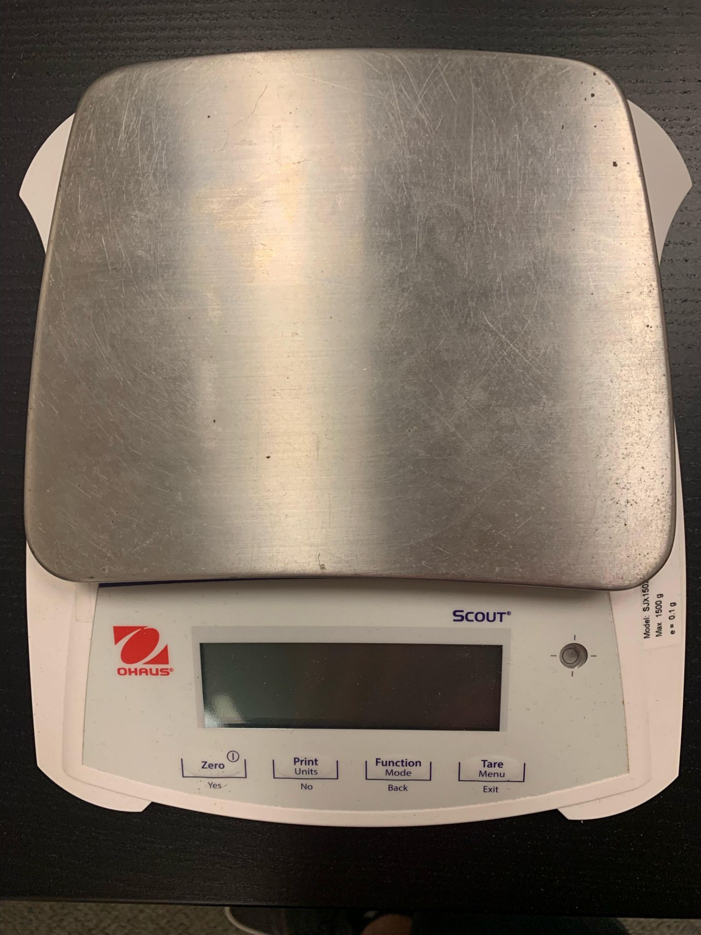 (Located in Denver, CO) OHAUS Scale, Model# SJX1502N/E, Serial# B822902879