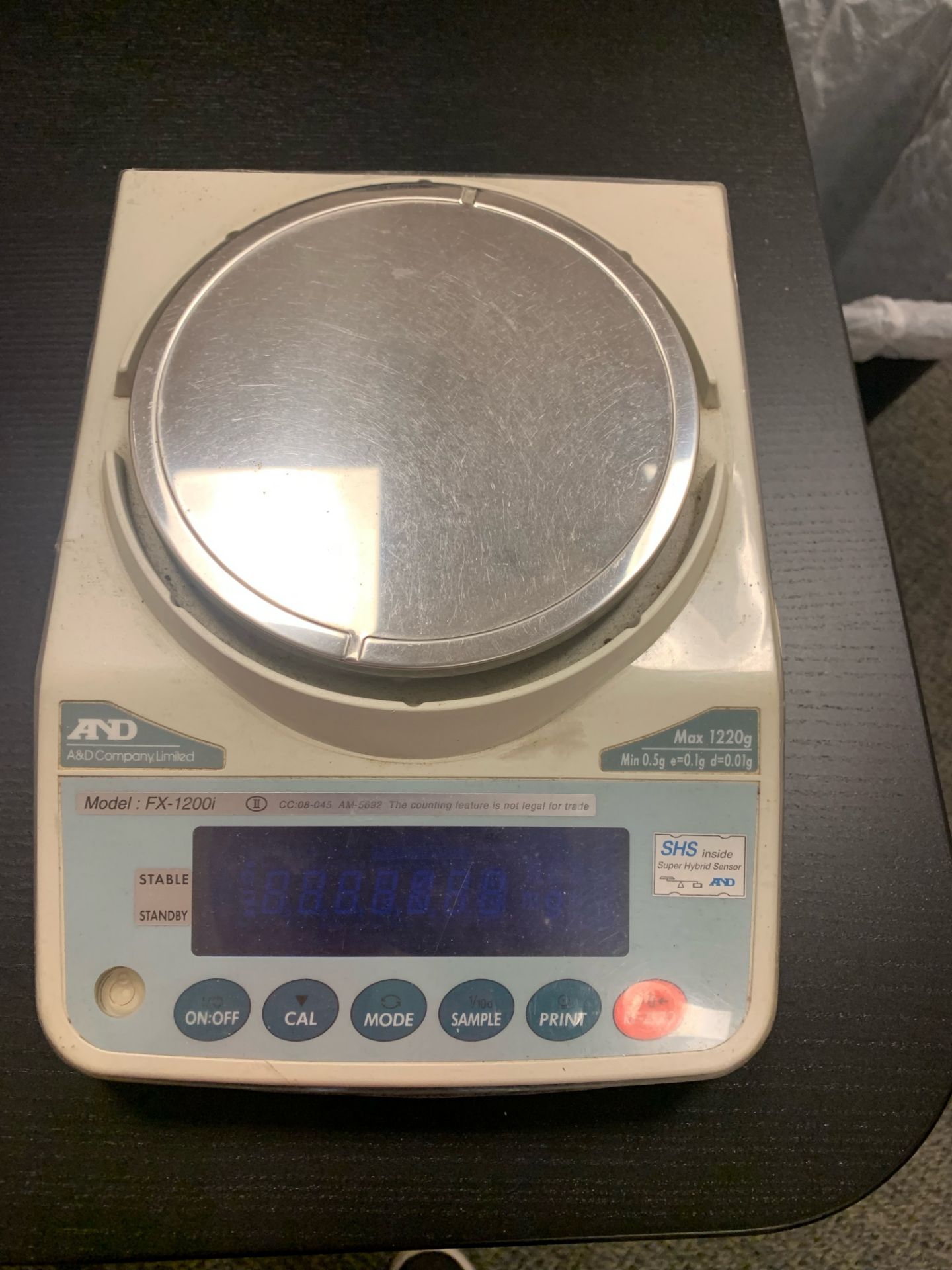 (Located in Denver, CO) A&D Scale, Model# FX-1200iN, Serial# 16301652