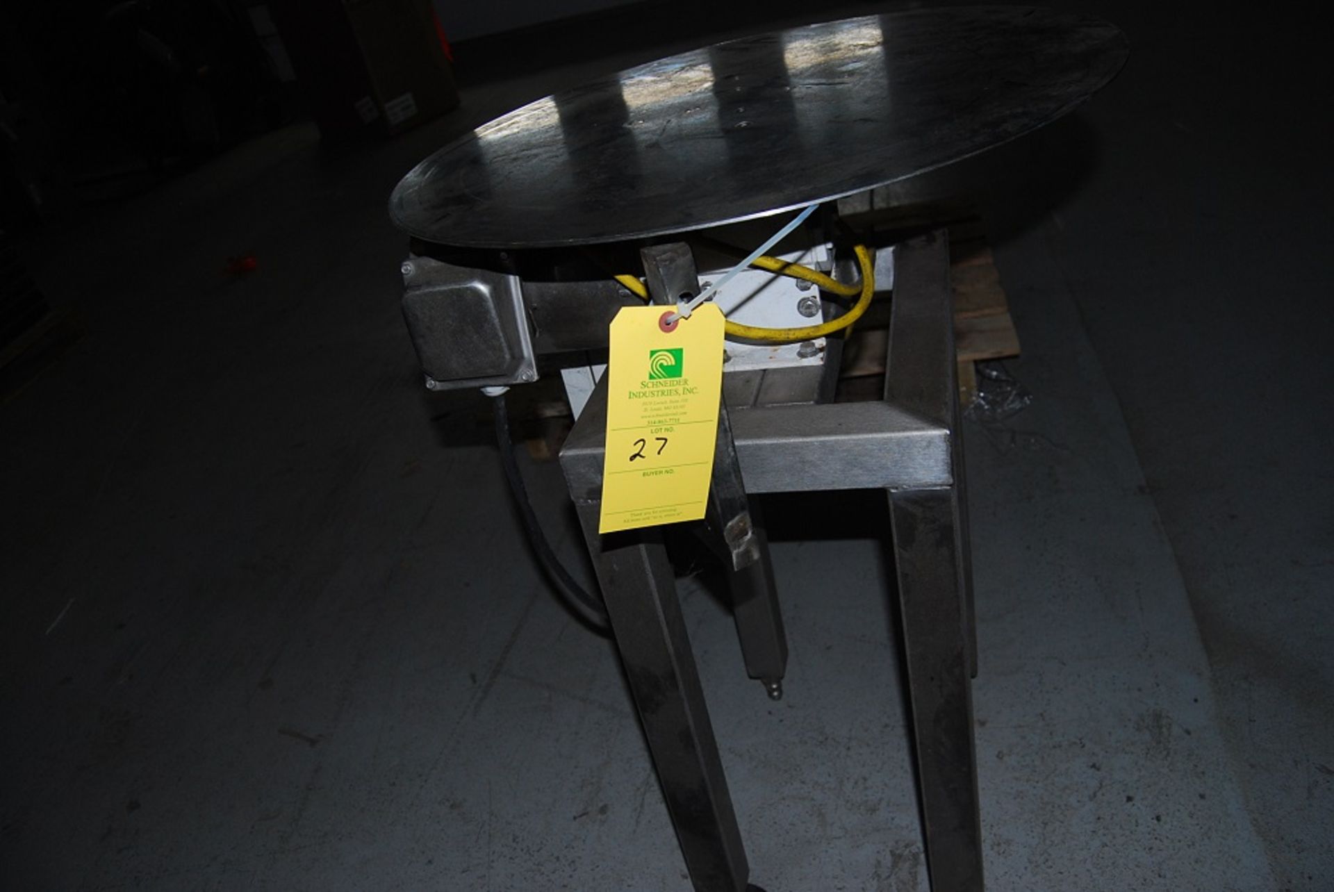 Chadam Consultants 24" Dia Turn Table, 35" elevation with Adjustable feet, 115/208/230 volt motor wi - Image 5 of 5