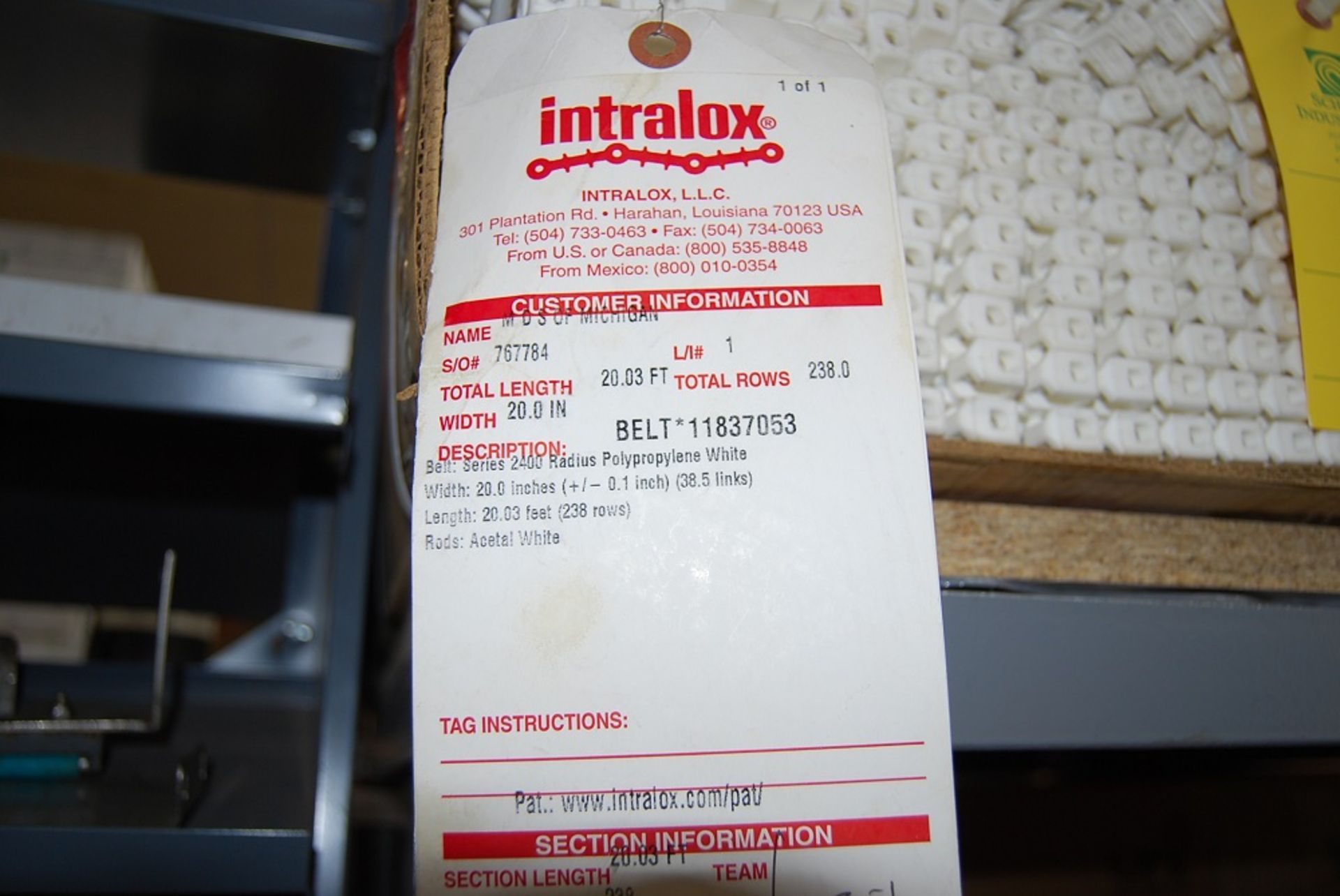 Various Sizes of Matt Top Chain selling a lot buyer gets all chain, Mostly Intralox - Image 5 of 11