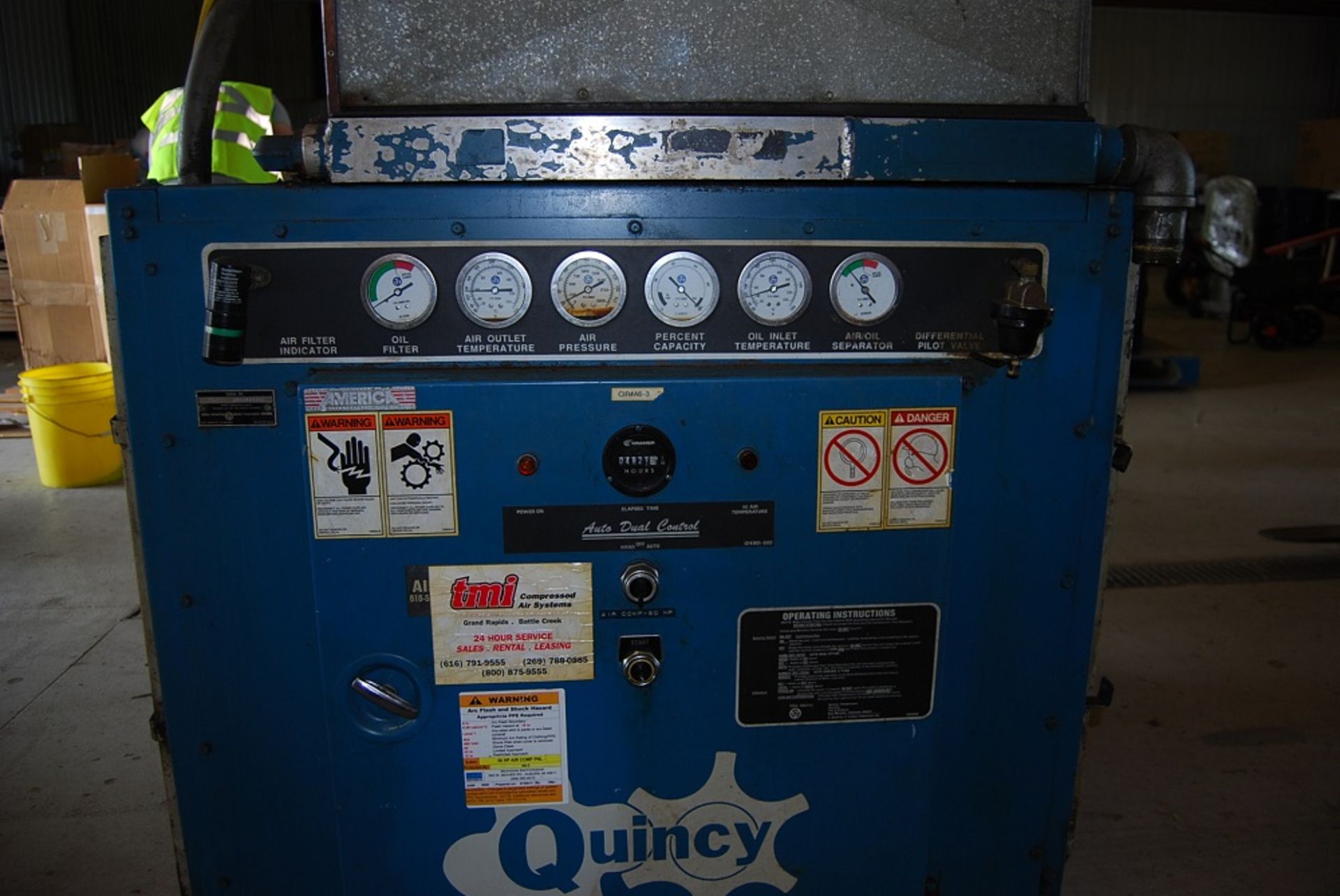 50 HP Quicy Air Compressor, SN: 71742QMAJACA31E, 480 volts 3 phase, Foot print: 7'6" x 3'6" x 4'3" t - Image 6 of 9