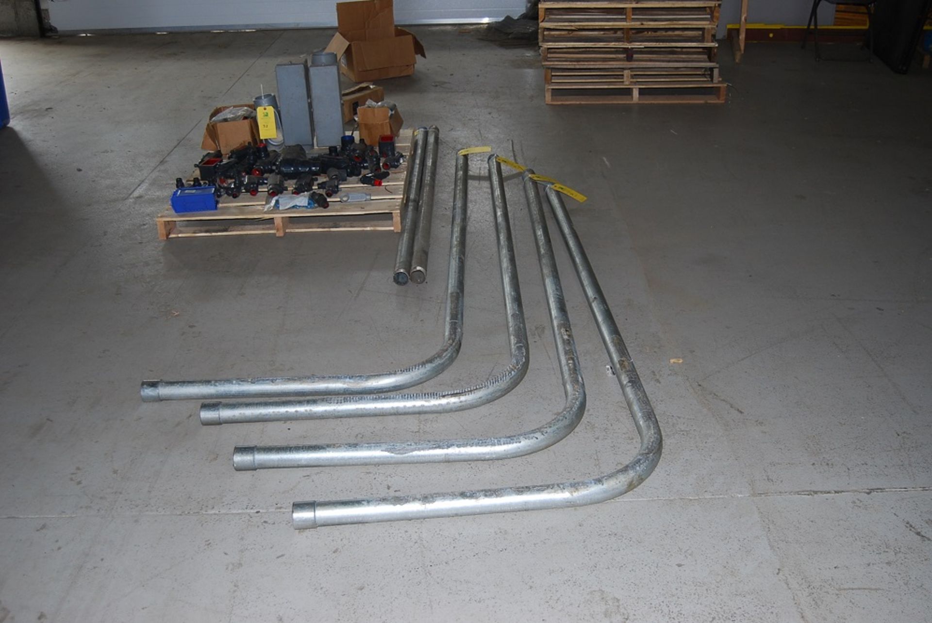 Electrical Conduit 2" Metal, (4) 90 degree sweeps, (2) 6'4" long straights Pallet of Miscellaneous c - Image 6 of 6