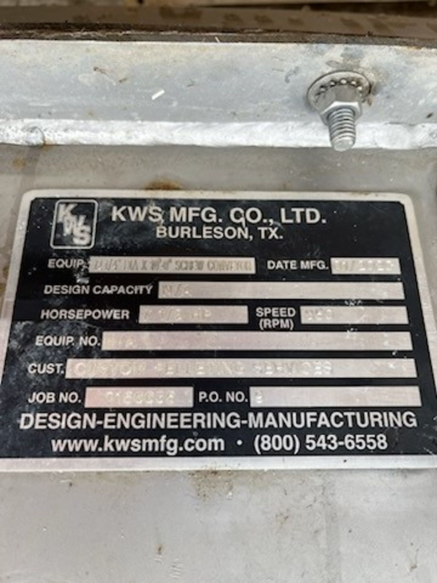 Located in Newton Manitoba CN: Screw Conv 12'' diameter Ð 10'' long screw conveyor - Bild 4 aus 5