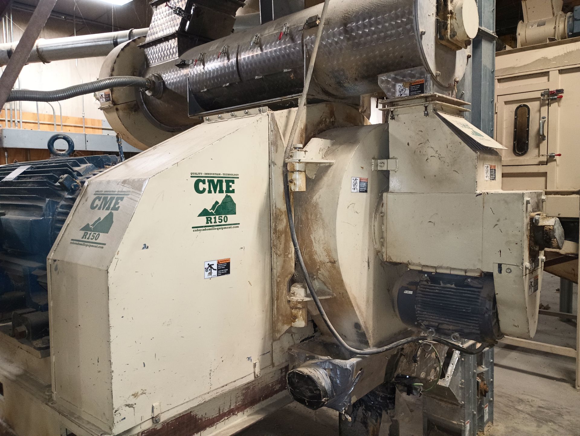 Located in Patten, Maine --R150 Colorado ring-die pellet Mill, 150hp with feeder, conditioner, fee