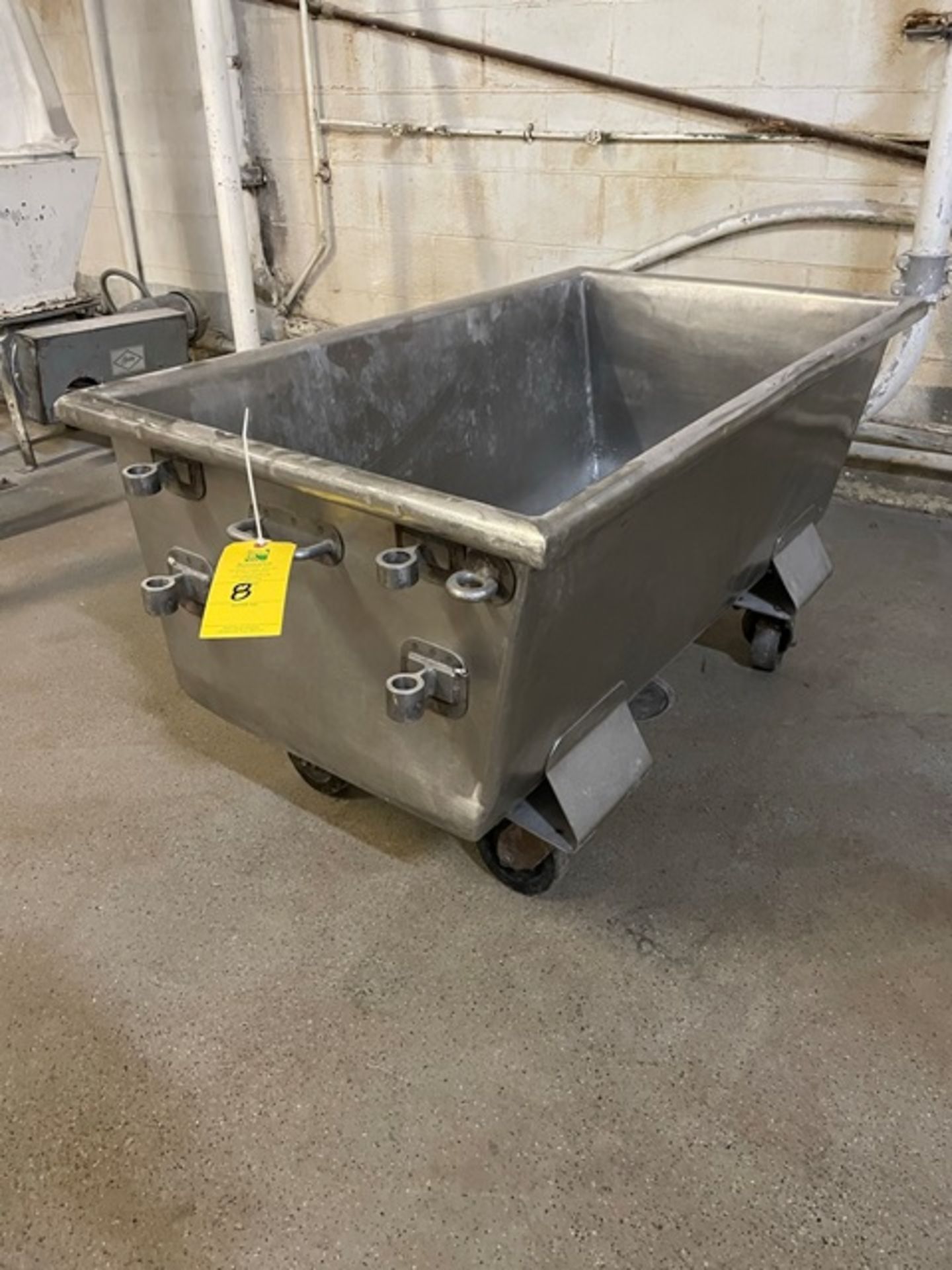 Stainless Steel Bin, 48" x 24" x 20" Deep, 4-Wheel Base