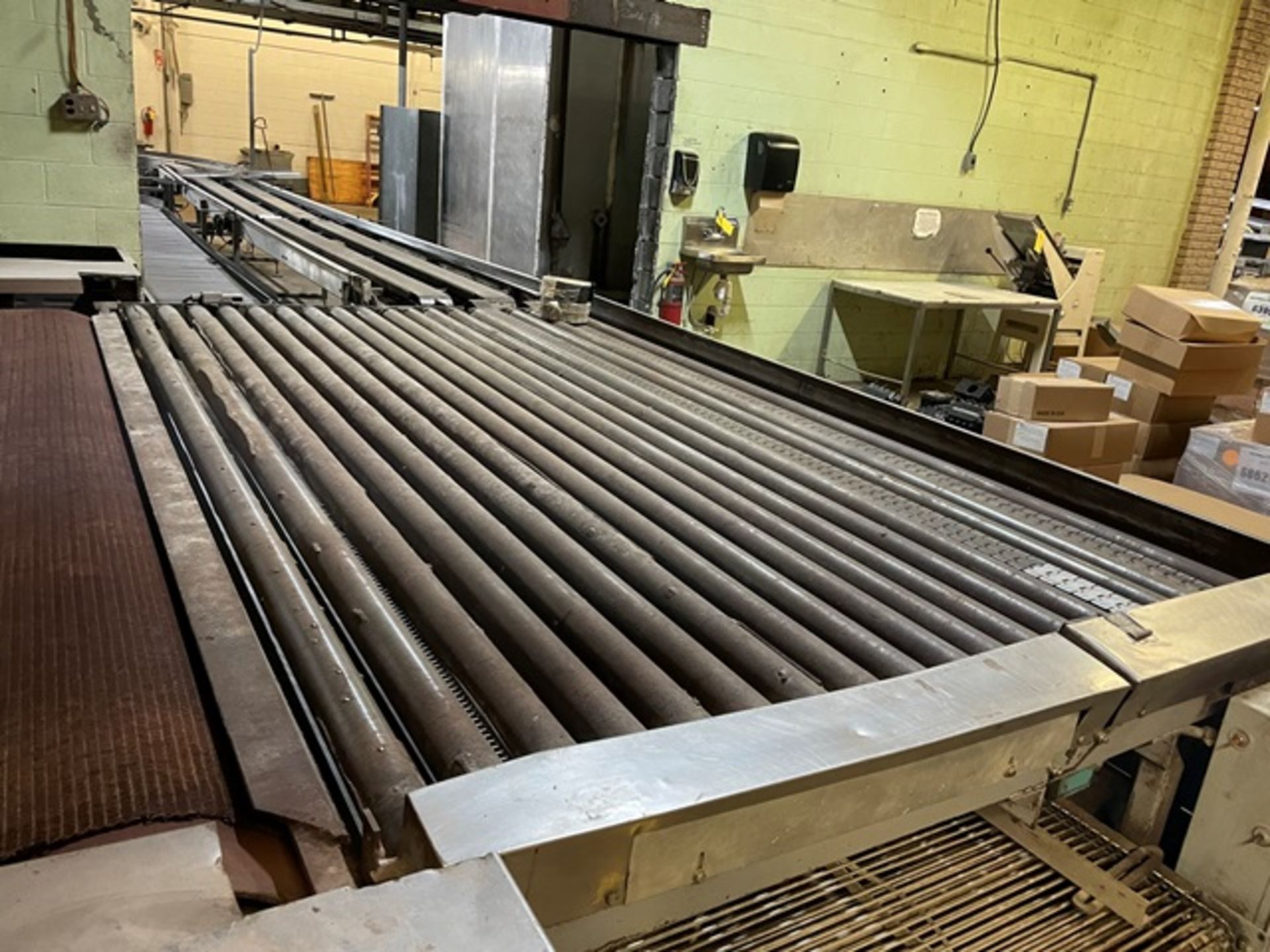 Motorized Oven Offload Roller Conveyor System, Approx. 11' Wide x 8' Length - Image 3 of 3