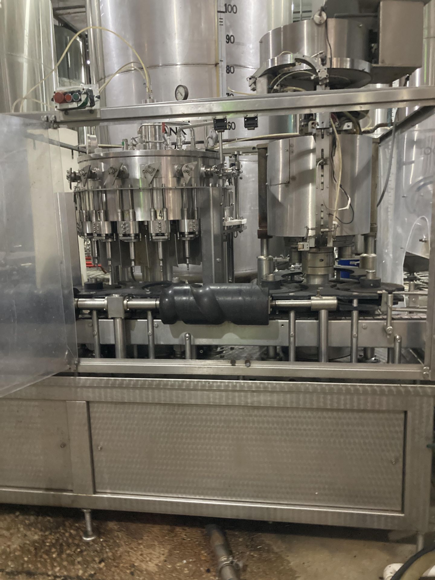 GAI 16 valve monoblock bottle rinser, filler, and crowner, 120 bpm ...