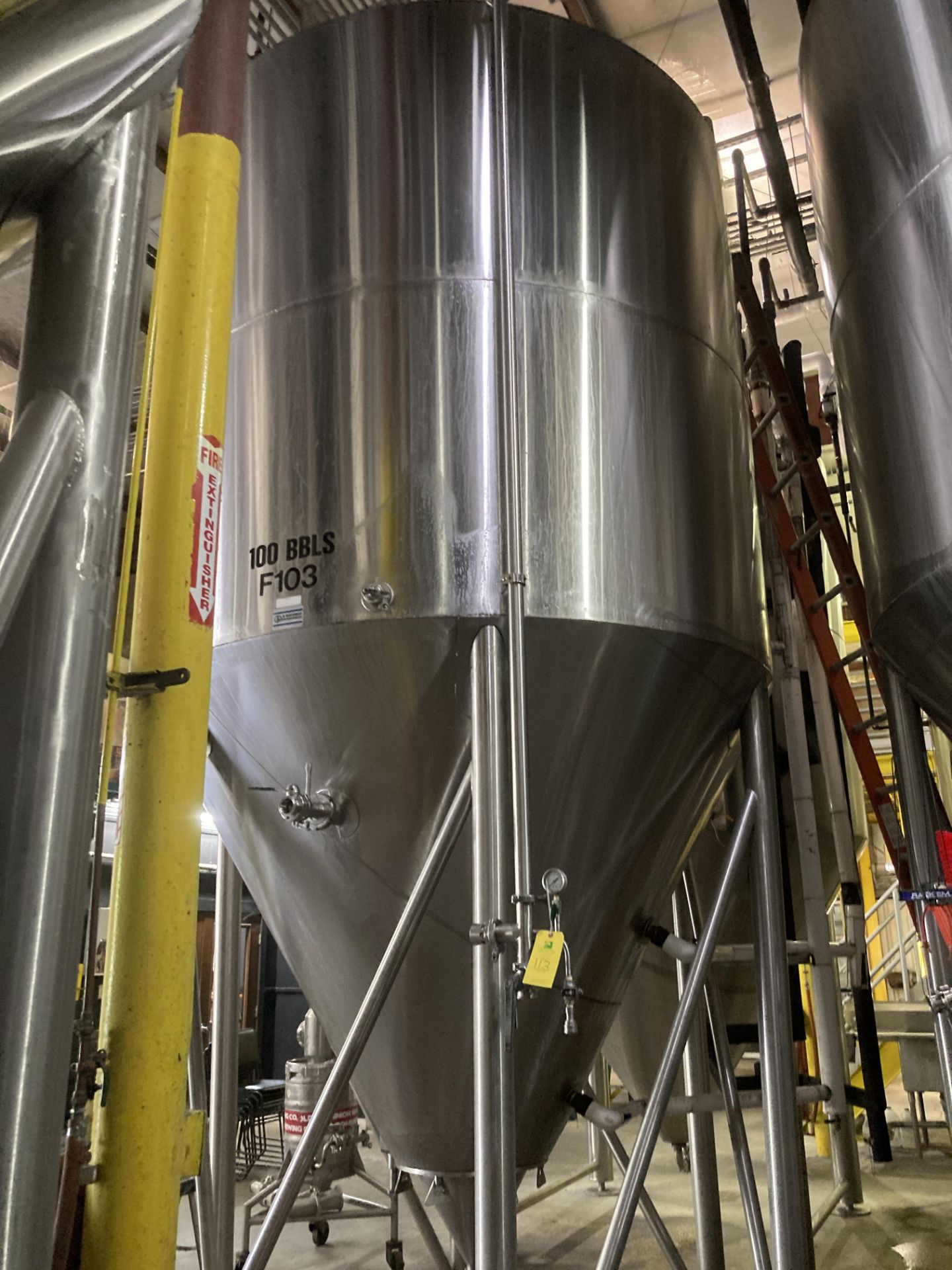 JV Northwestern 100 bbl stainless steel cone bottom glycol jacket insulated fermenter tank, - Image 2 of 3