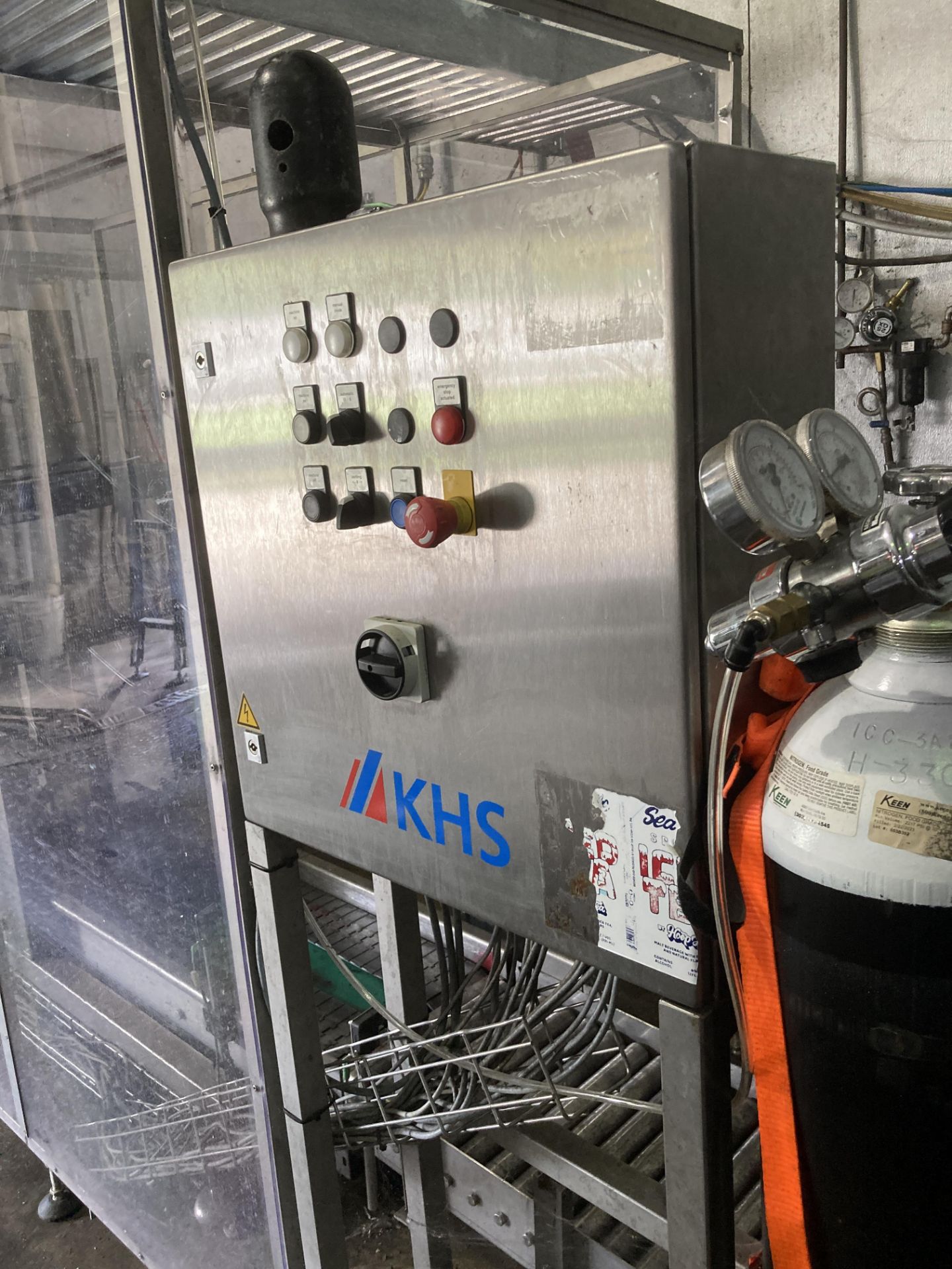 KHS 2 station keg cleaner / filler with roller infeed conveyor with discharge conveyor, and keg - Image 7 of 9