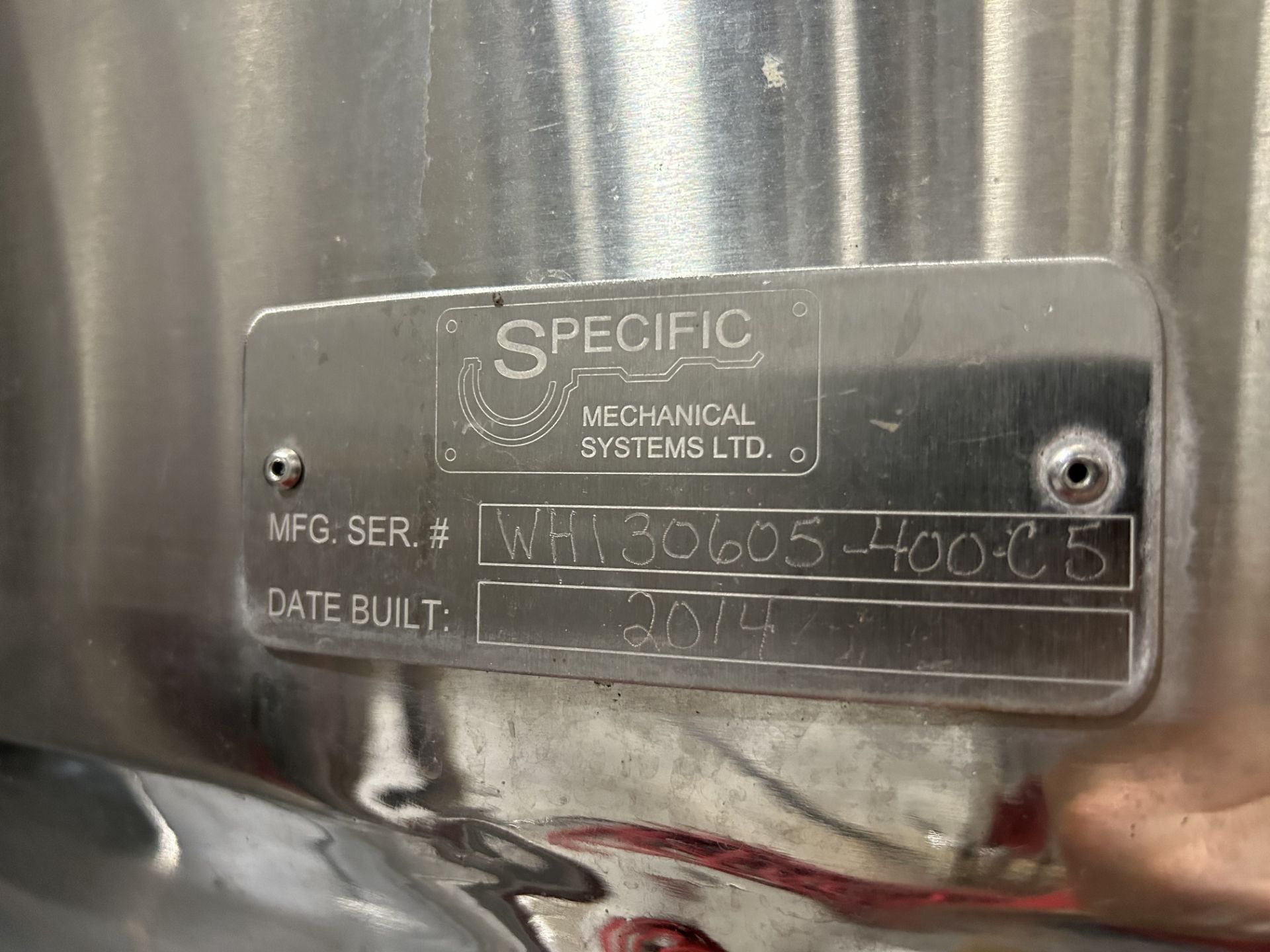 (1) 60 bbl Unitank / Fermenter TANK by Specific Mechanical, 25% Headspace, Sight Tube, - Image 3 of 4