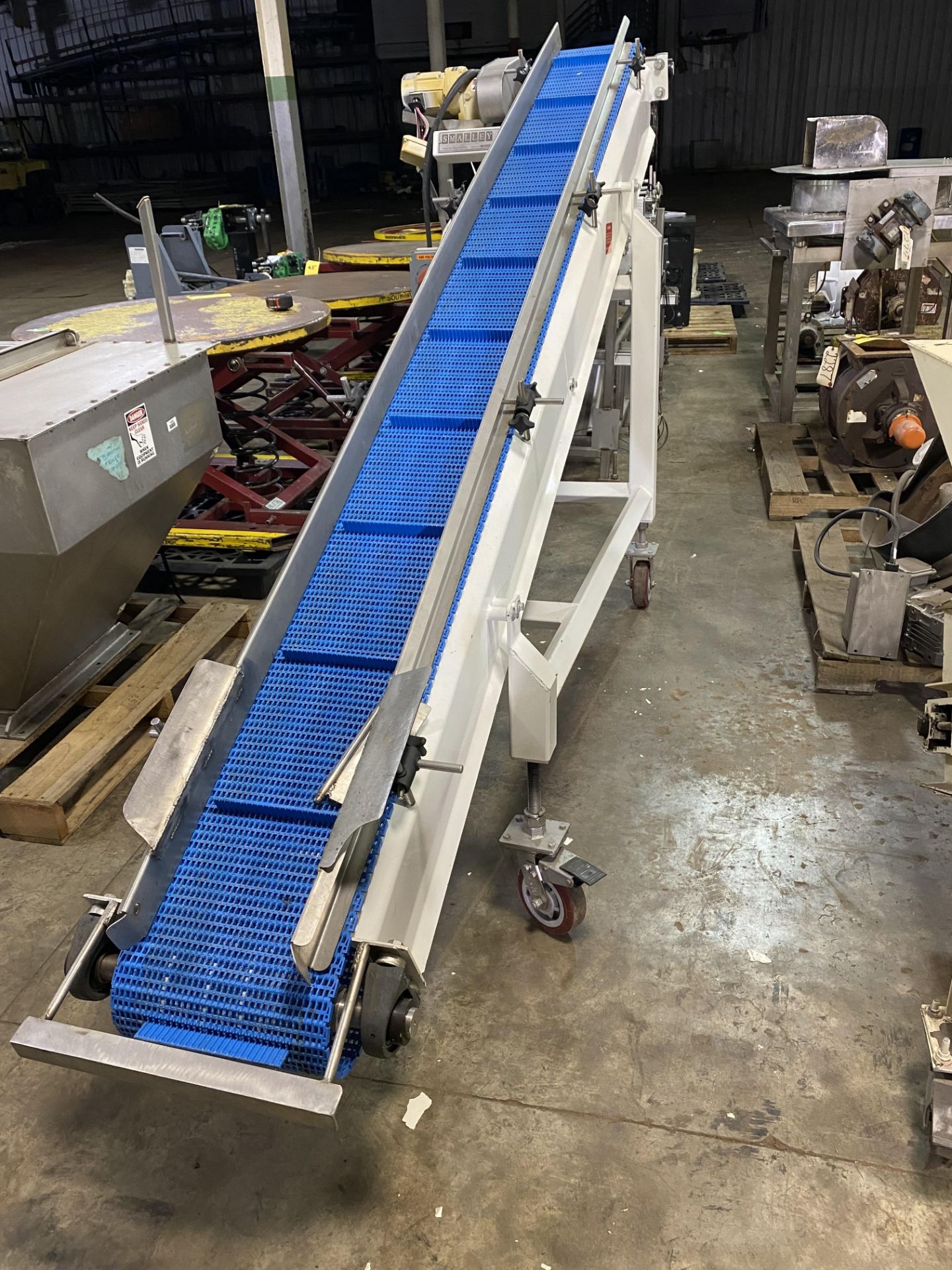 12" x 10' Long Incline Cleated Belt Conveyor Food Grade design.