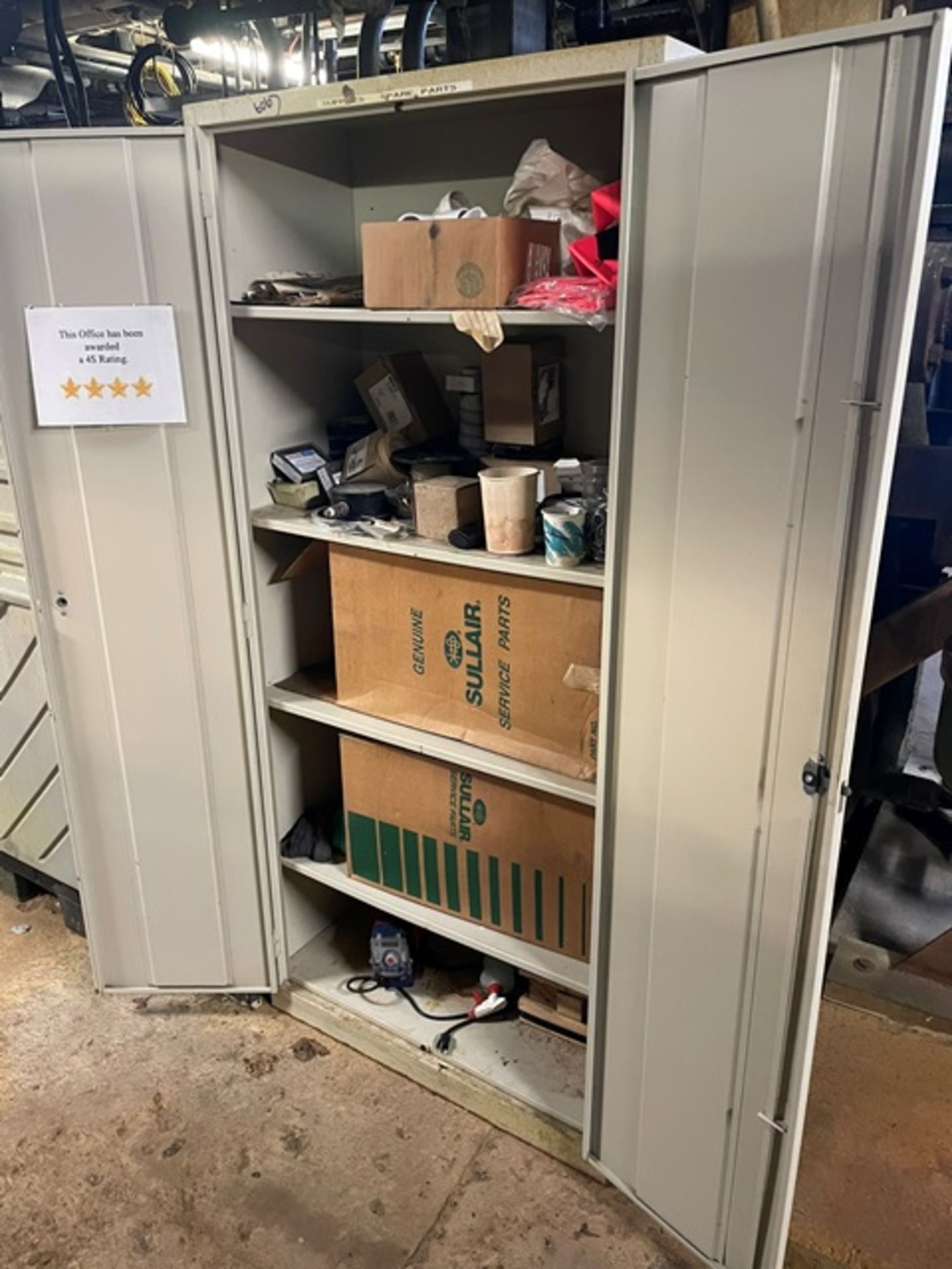 Plant Support - 2-Door Cabinet w/Assorted Sullair Parts, Rigging & Loading Fee: $100 - Image 2 of 2