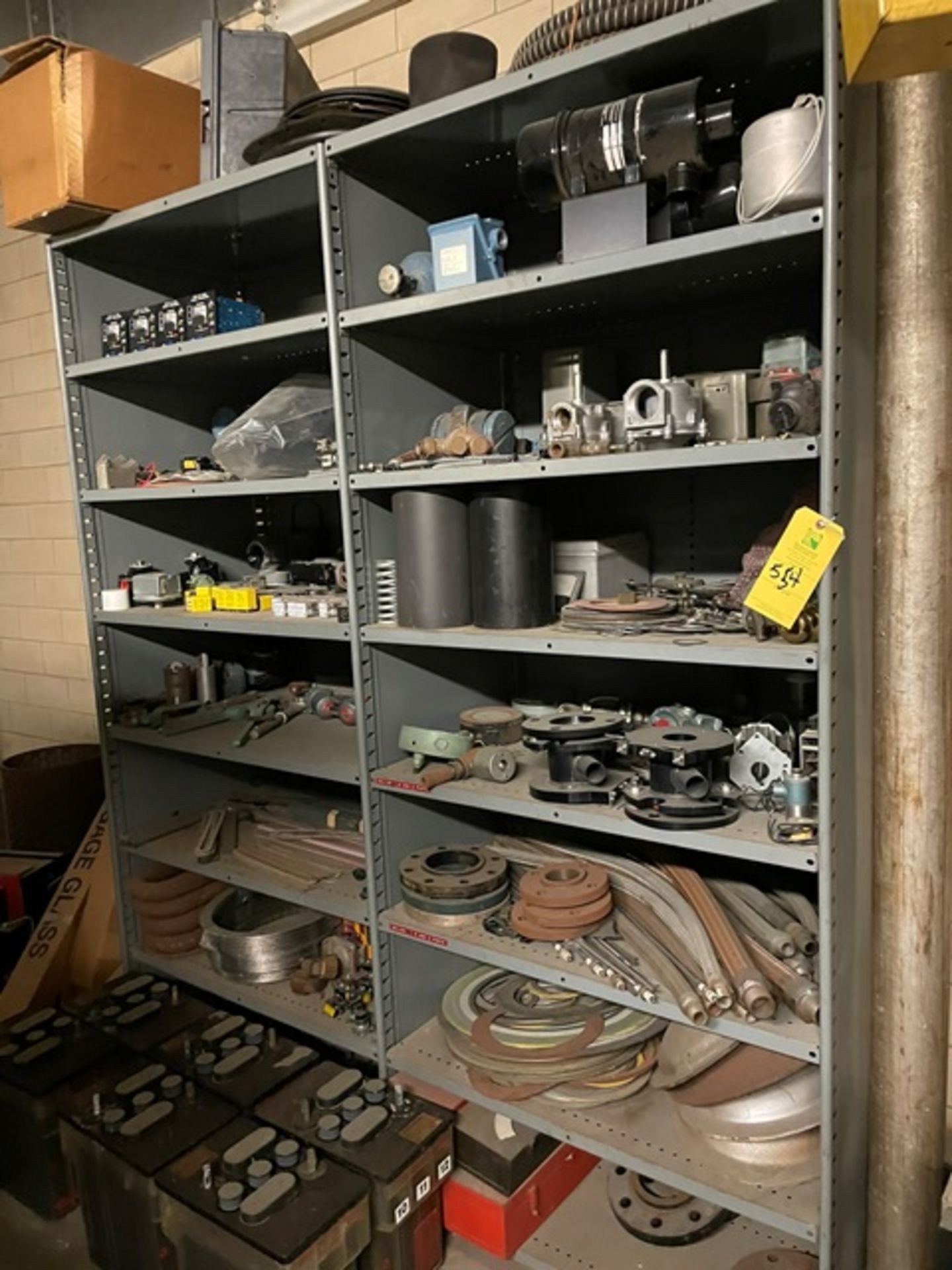 Plant Support, (5) Shelf Units w/Contents, Parts & Components, Rigging & Loading Fee: $1100
