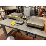 Scale Table w/ (1) Ohaus C11 Scale, (1) Mettler #PE-24 Scale, Rigging & Loading Fee: $200