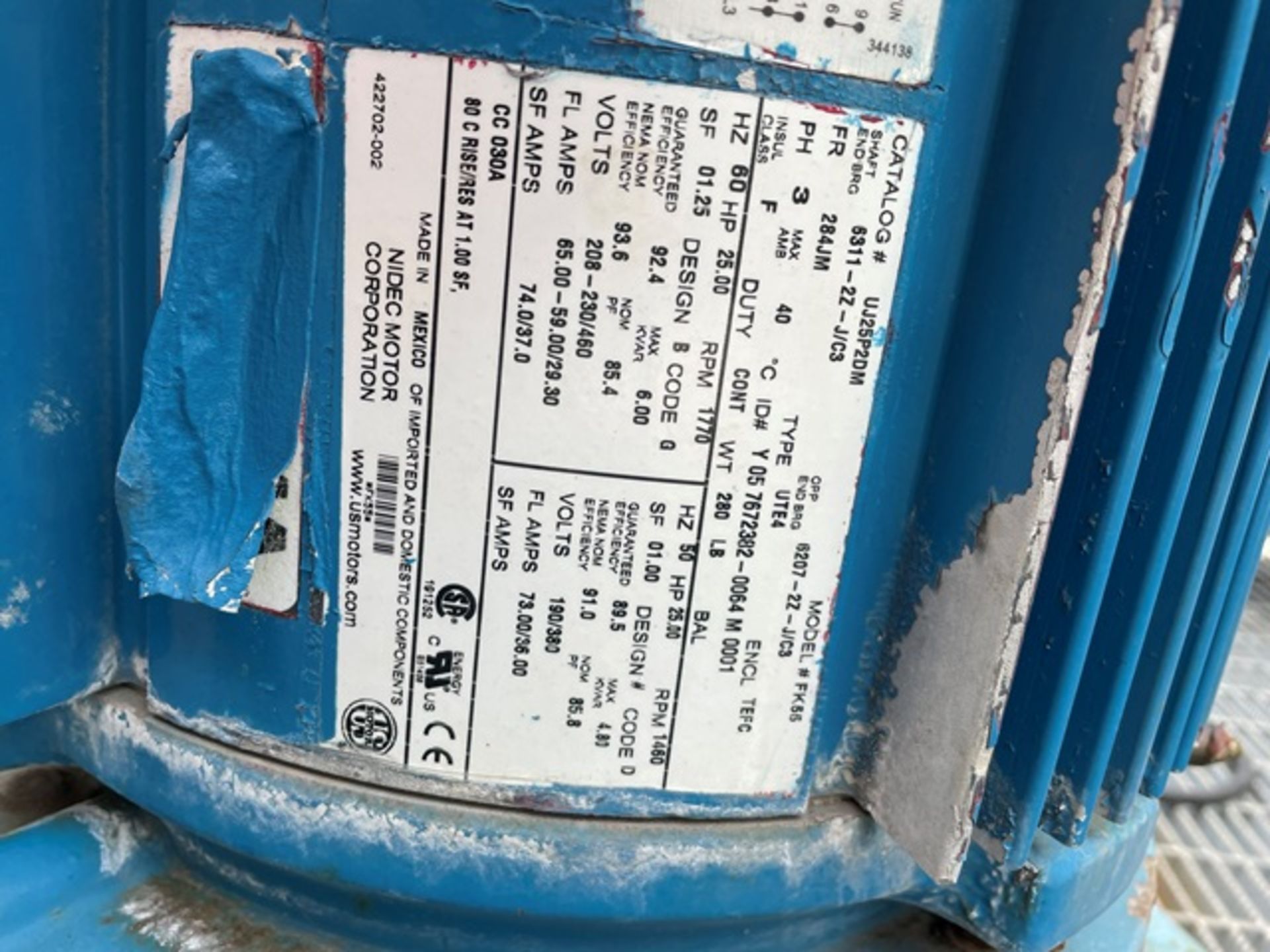 Chiller 25 HP Motor & Pump, Rigging & Loading Fee: $550 - Image 2 of 2